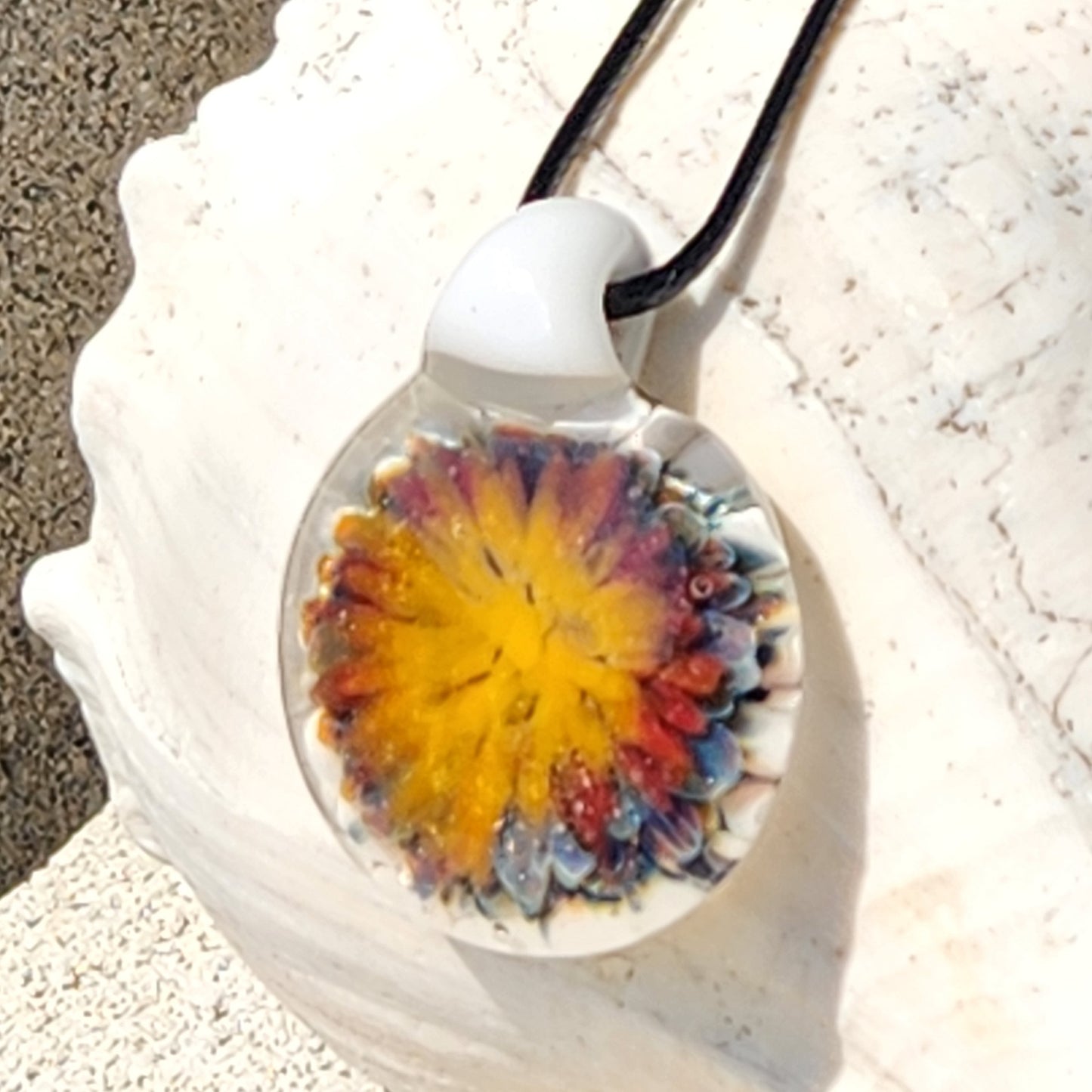 Glass Pendant Necklace, Handmade Glass Jewelry DragonFireGlass