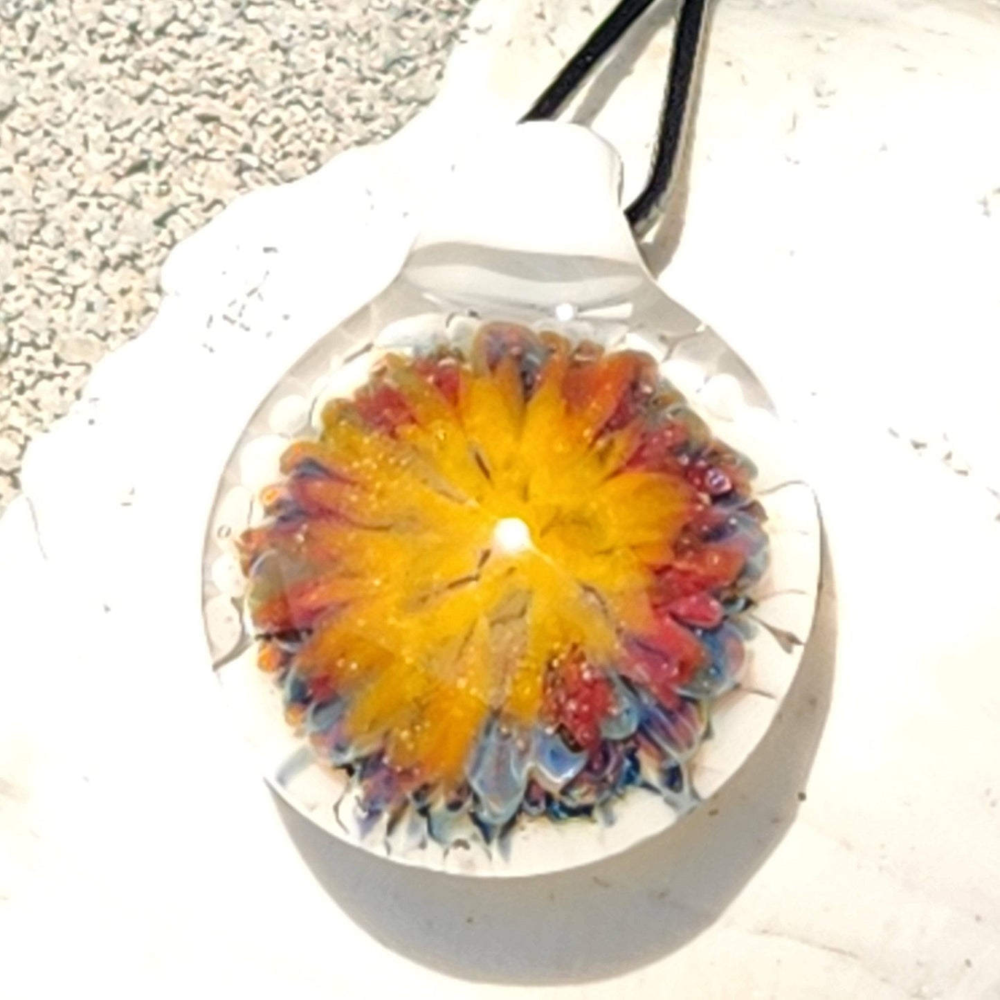 Glass Pendant Necklace, Handmade Glass Jewelry DragonFireGlass