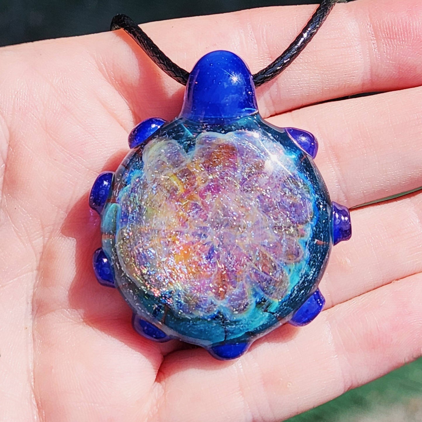 On Sale Now. Glass Pendant Necklace, Trippy Handmade Dichroic Glass Pendant DragonFireGlass