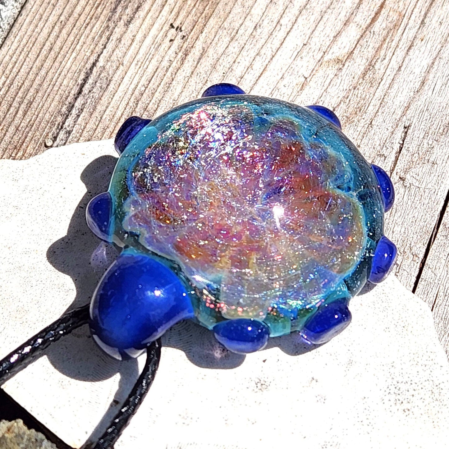 On Sale Now. Glass Pendant Necklace, Trippy Handmade Dichroic Glass Pendant DragonFireGlass