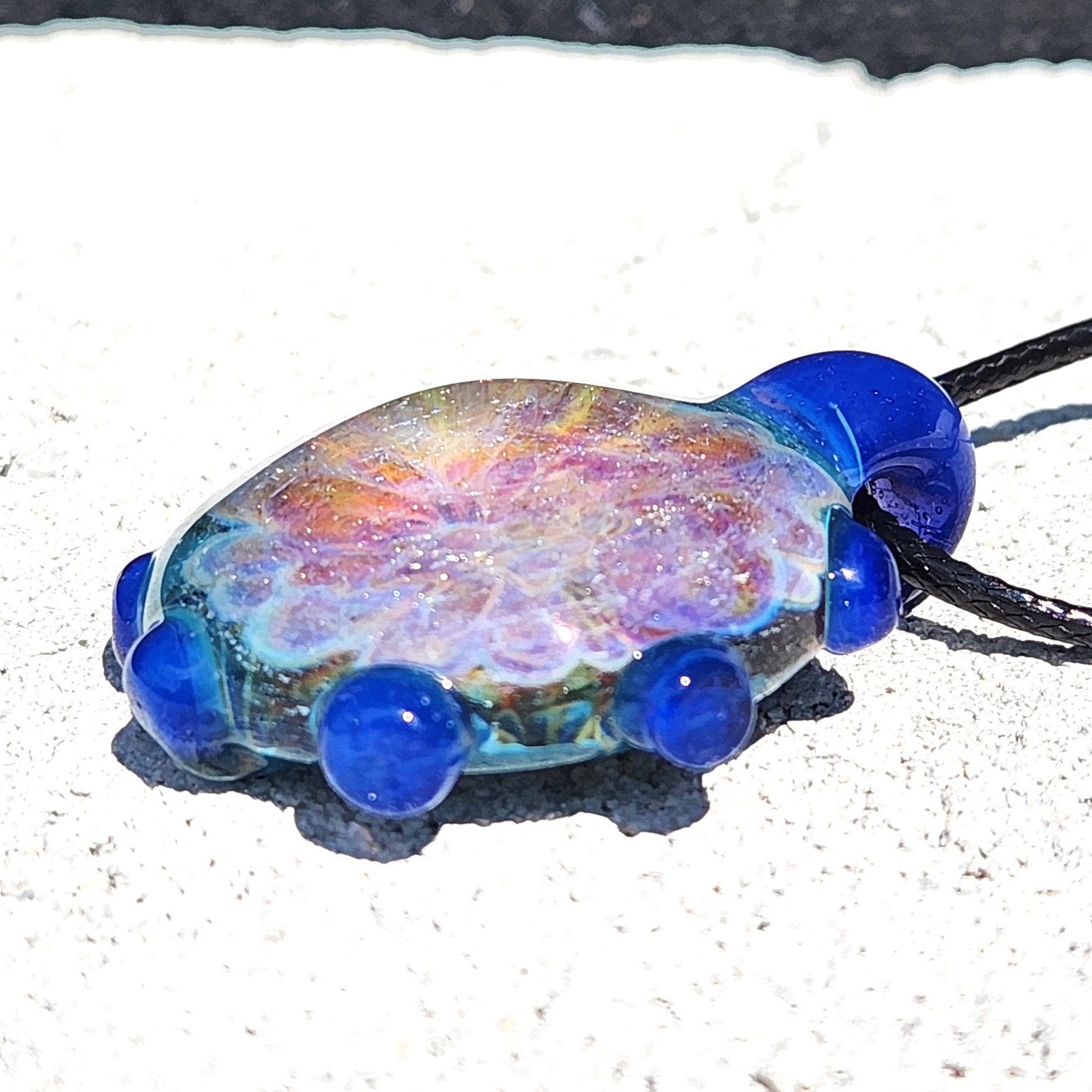 On Sale Now. Glass Pendant Necklace, Trippy Handmade Dichroic Glass Pendant DragonFireGlass