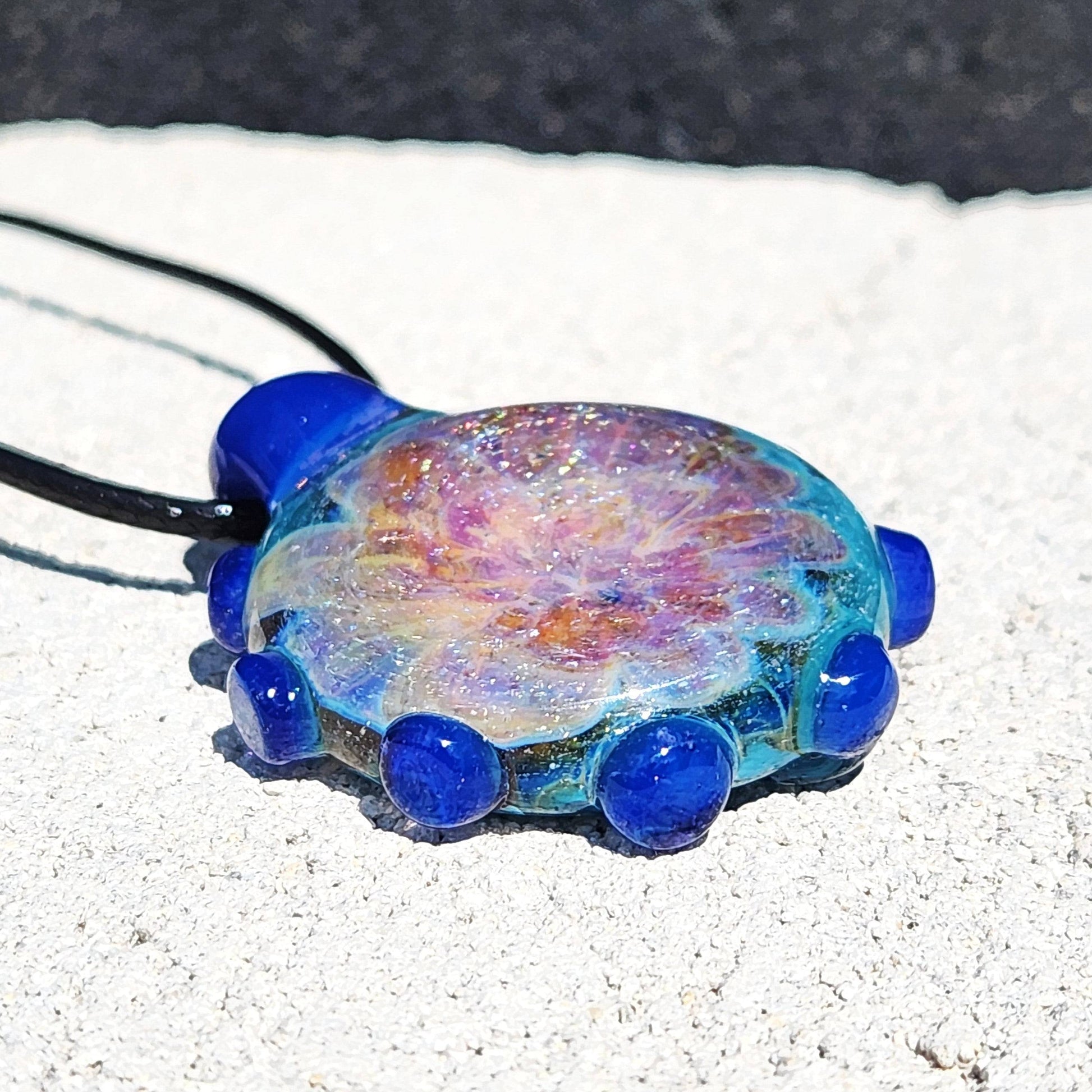 On Sale Now. Glass Pendant Necklace, Trippy Handmade Dichroic Glass Pendant DragonFireGlass