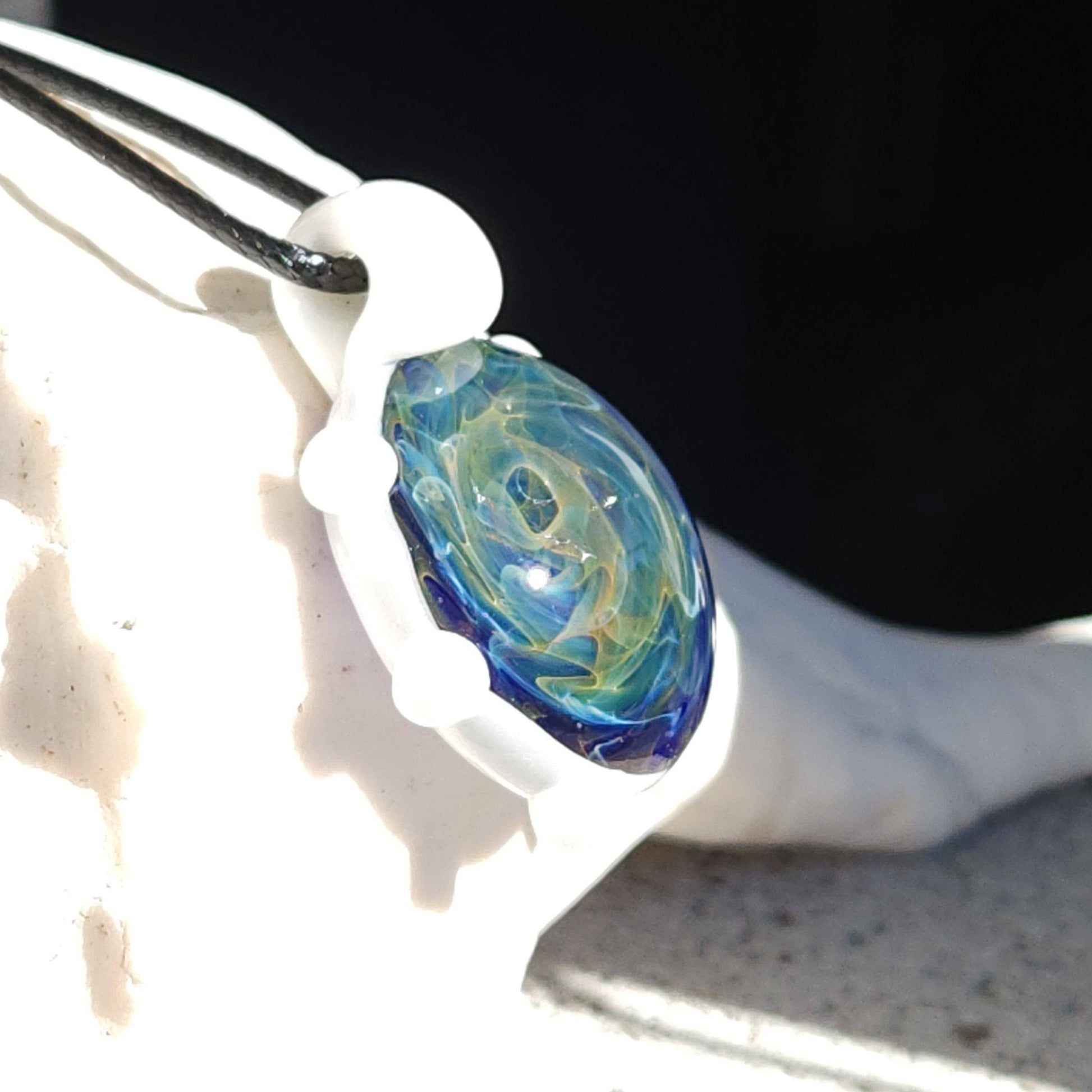 Glass pendant necklace, Blown glass jewelry, Heady glass DragonFireGlass