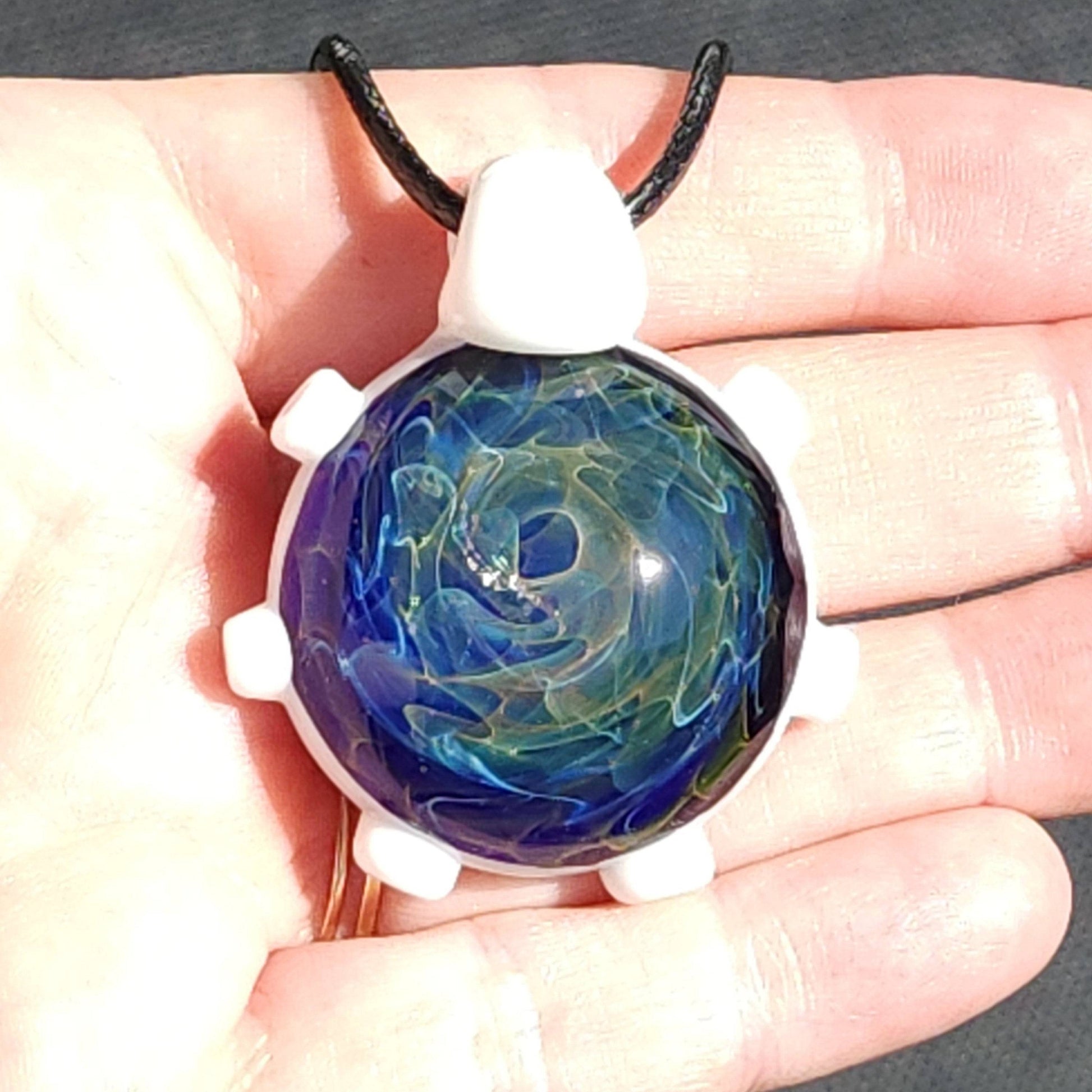 Glass pendant necklace, Blown glass jewelry, Heady glass DragonFireGlass