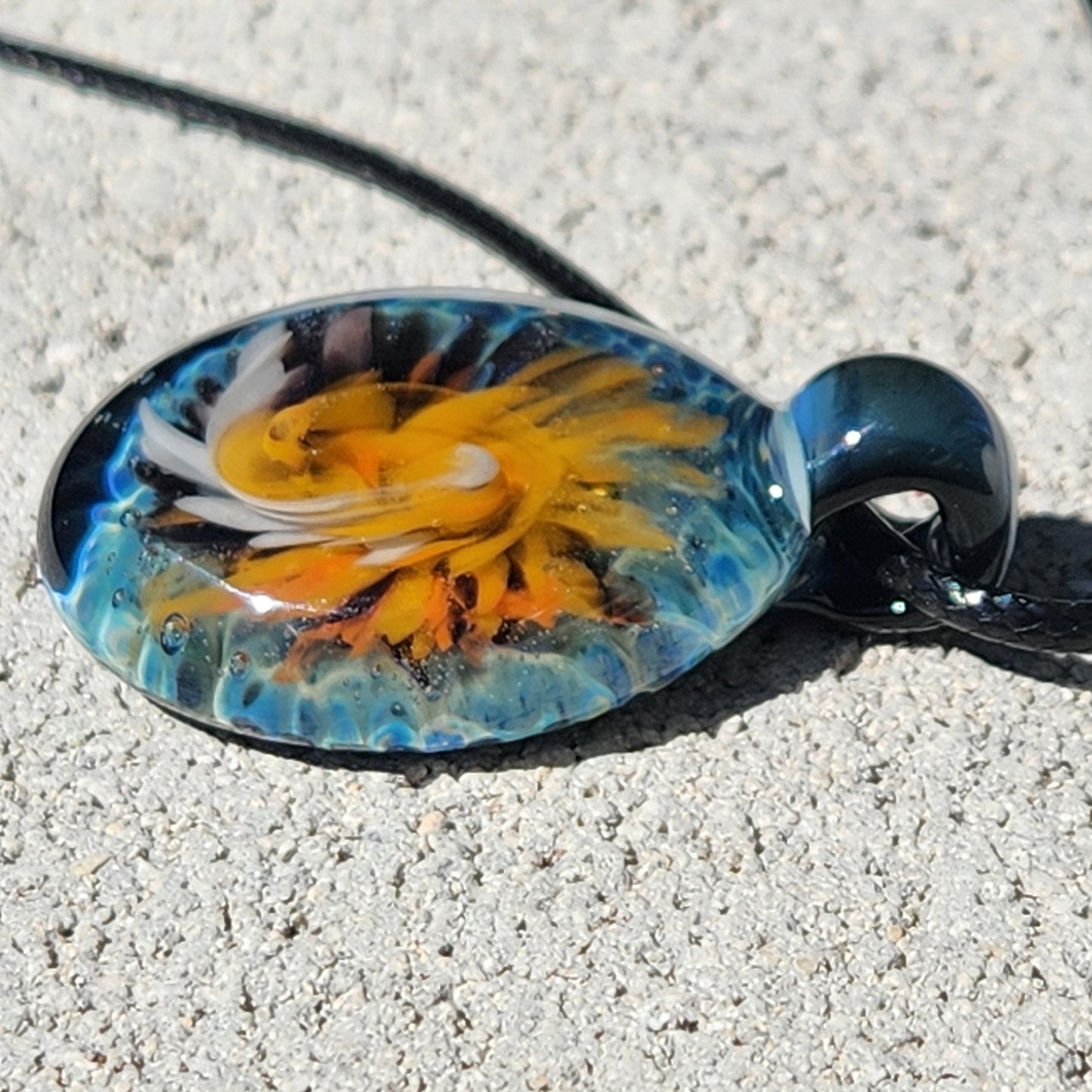 Glass pendant necklace DragonFireGlass