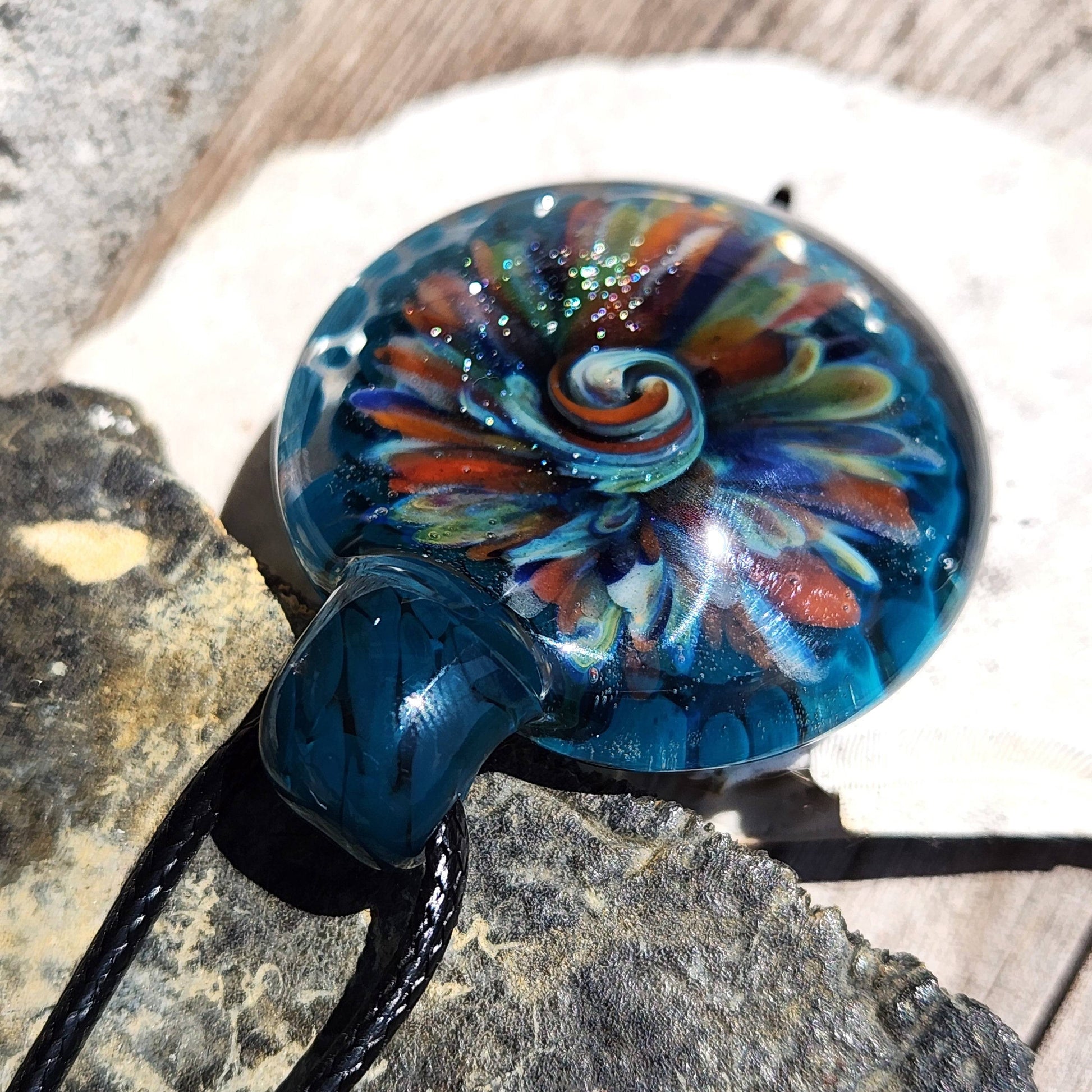 Handmade Blown Glass Pendant: Captivating Borosilicate Art DragonFireGlass