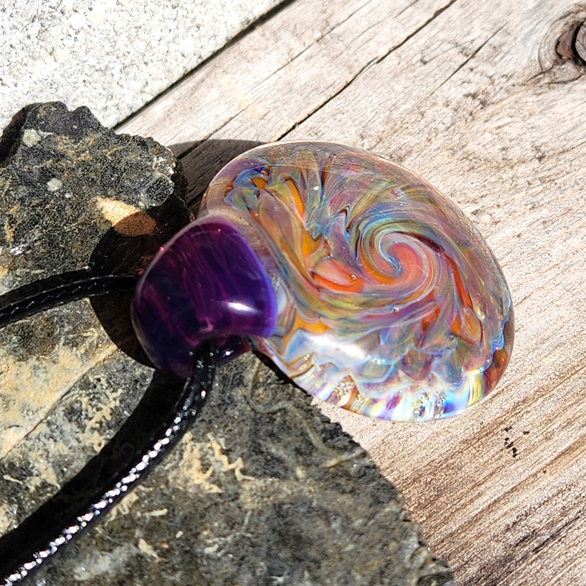 Handmade Blown Glass Pendant: Captivating Borosilicate Art DragonFireGlass