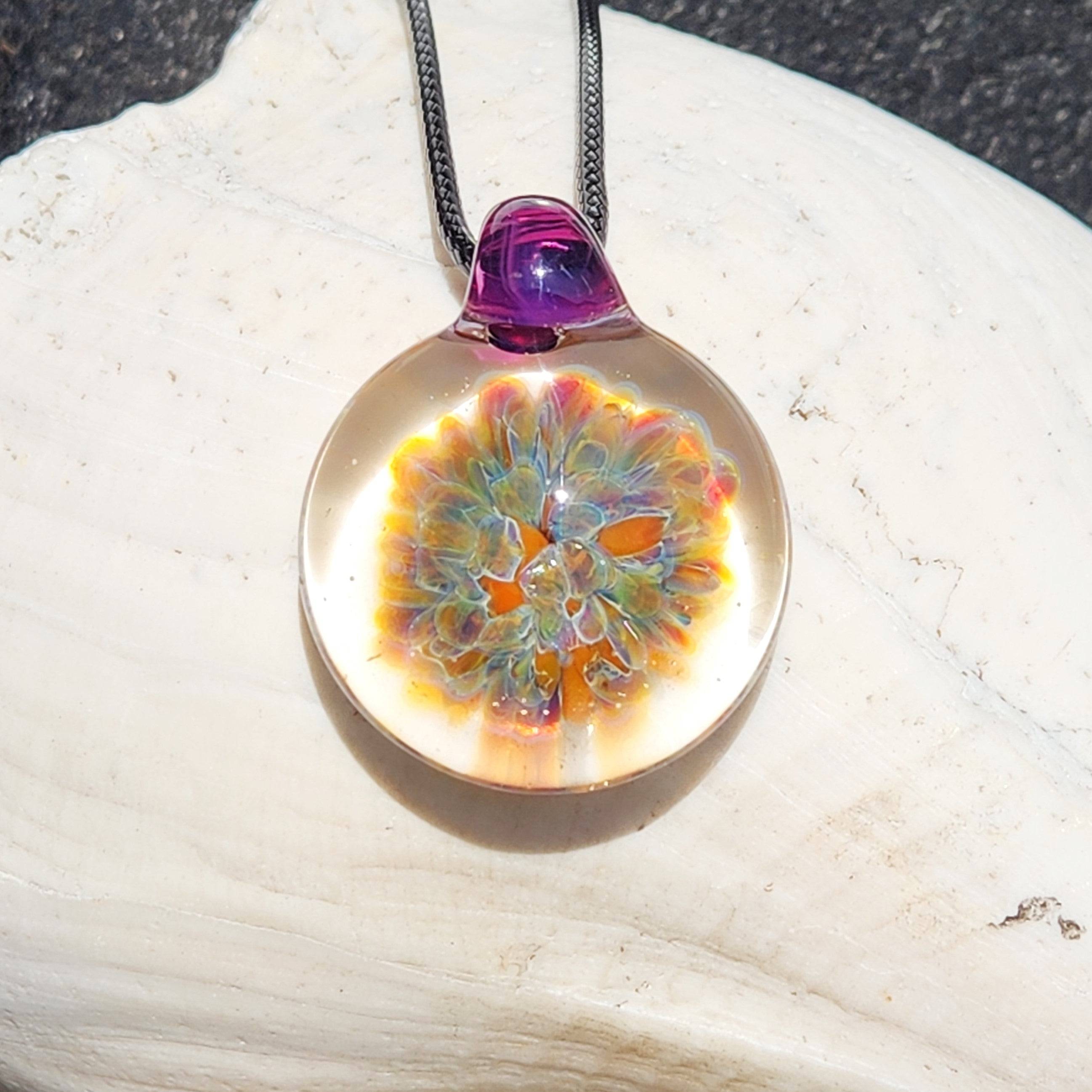 Necklace with Handmade Glass 2024 Pendant