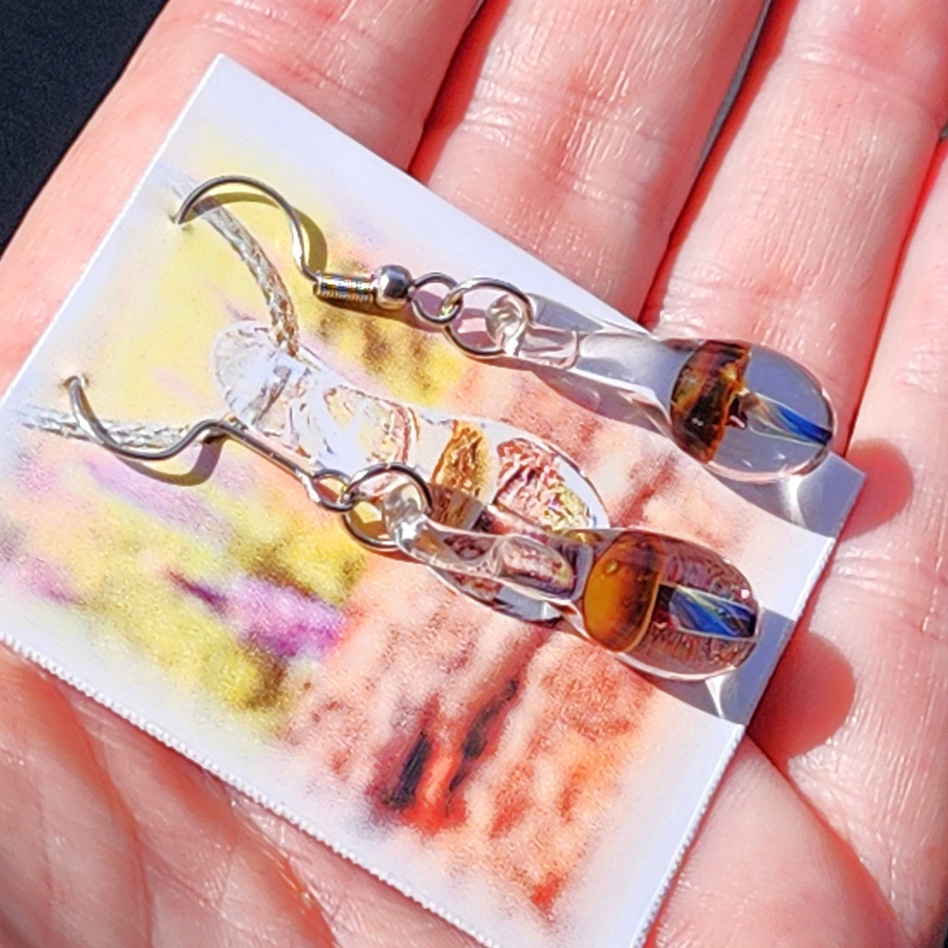 Handmade Glass Mushroom Jewelry Set DragonFireGlass