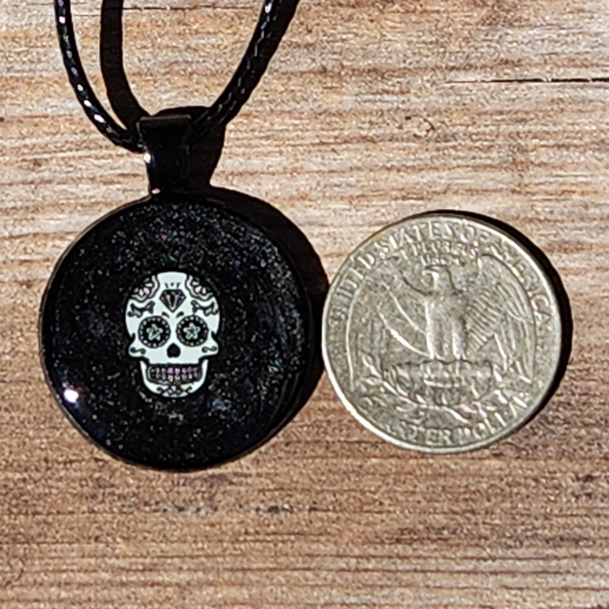 Handmade Resin Glow-in-the-Dark Skull Pendant Necklace DragonFireGlass