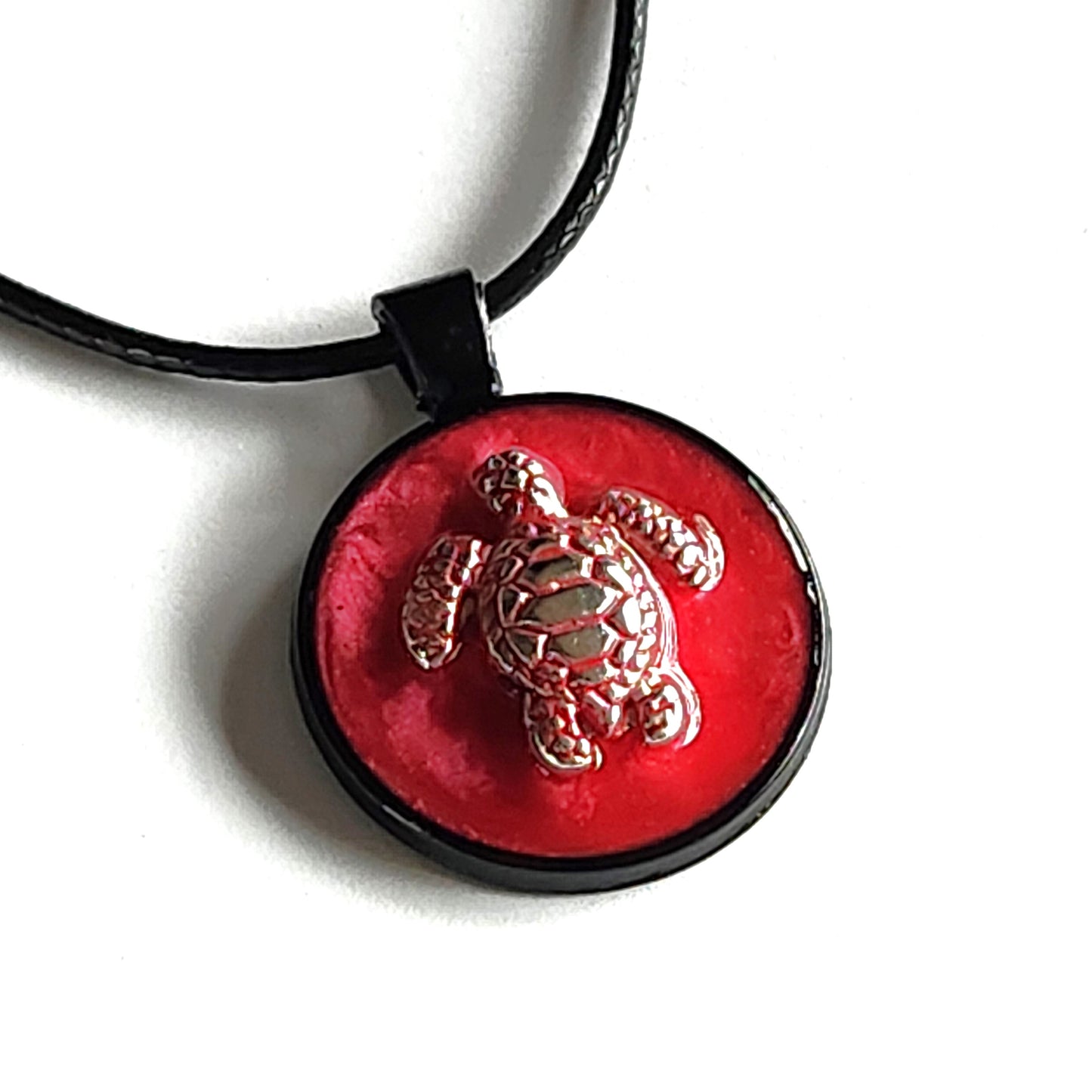 Handmade Resin Turtle Pendant Necklace DragonFireGlass
