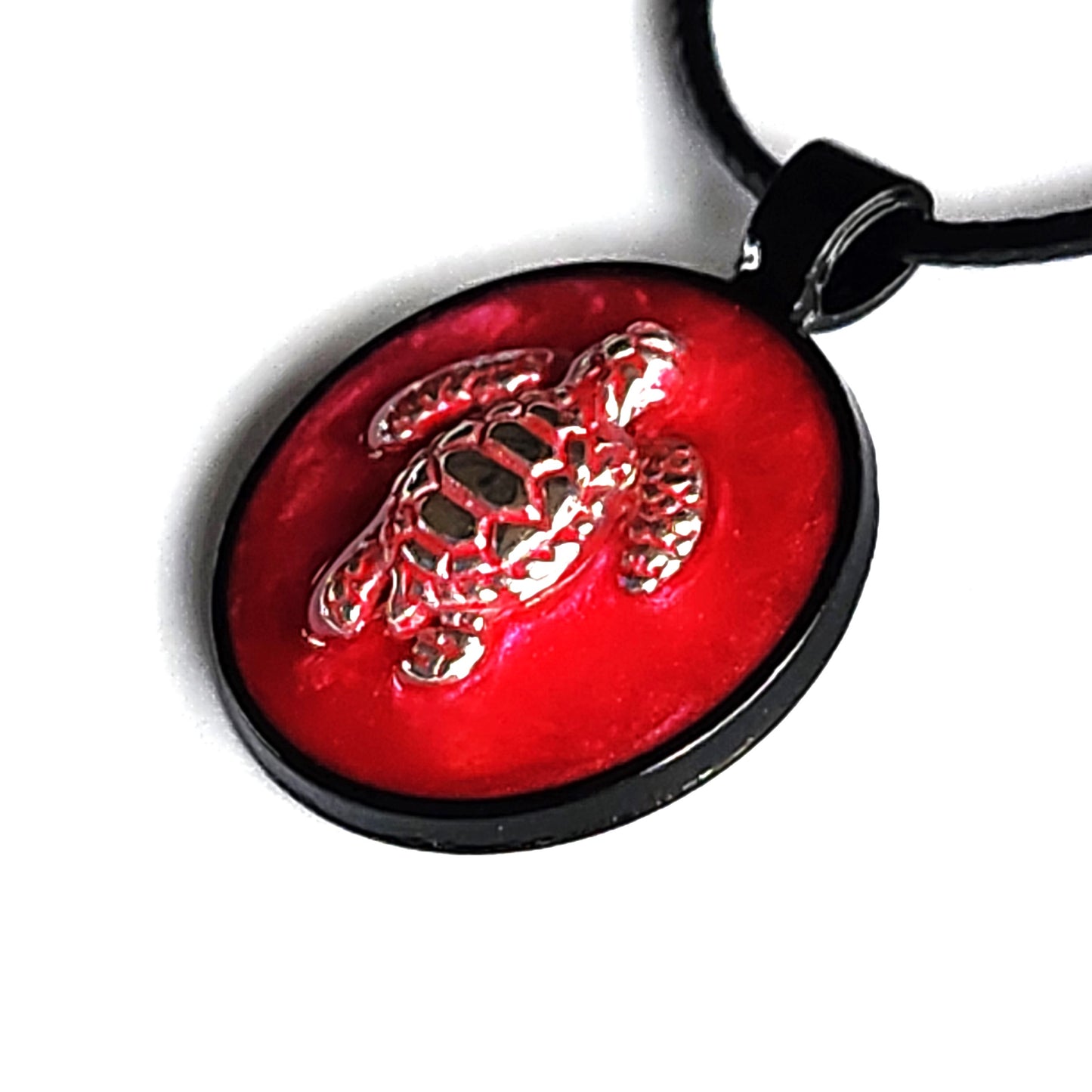 Handmade Resin Turtle Pendant Necklace DragonFireGlass
