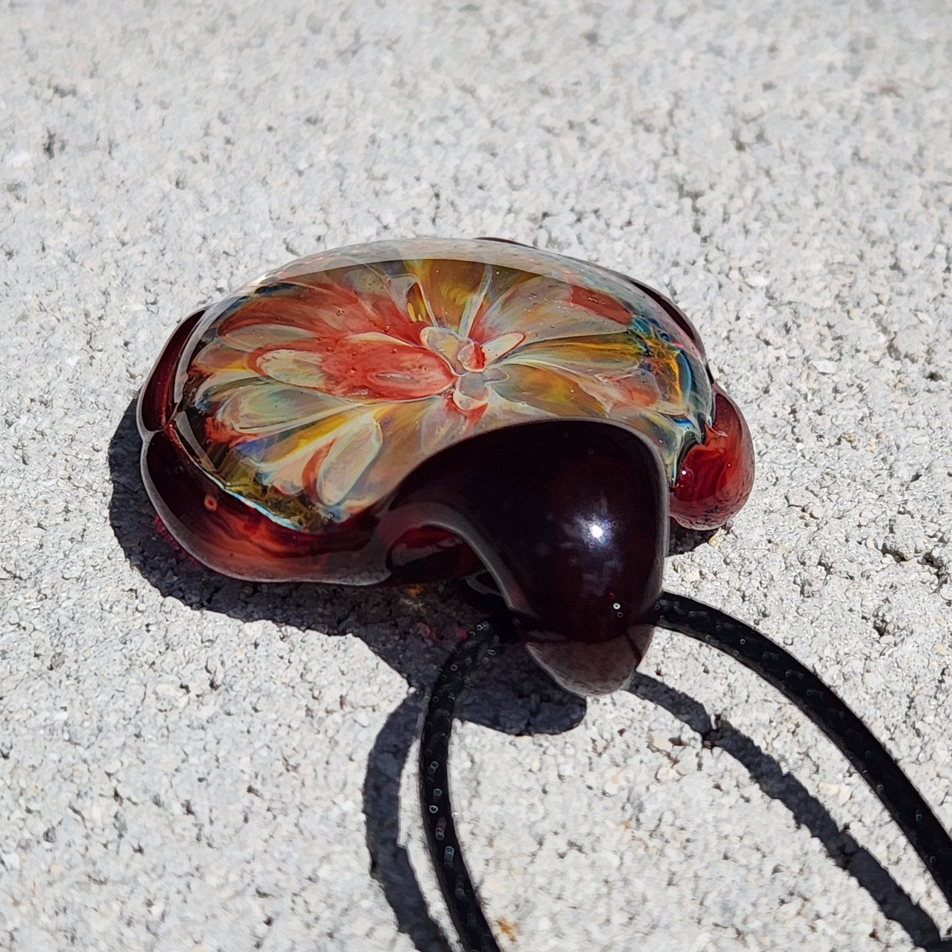 Heady blown glass pendant necklace, Unique birthday gift. DragonFireGlass