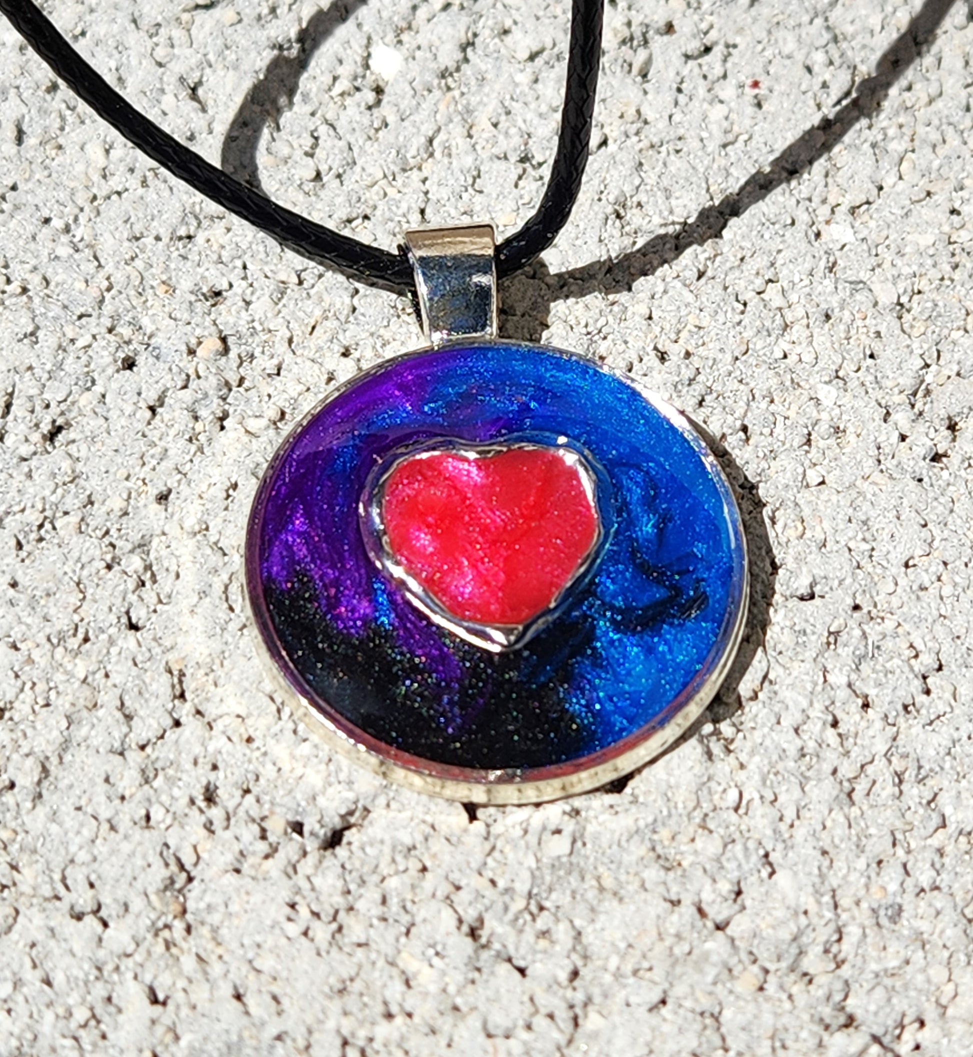 Heartfelt Love Resin Pendant with Heart-Shaped Insert DragonFireGlass