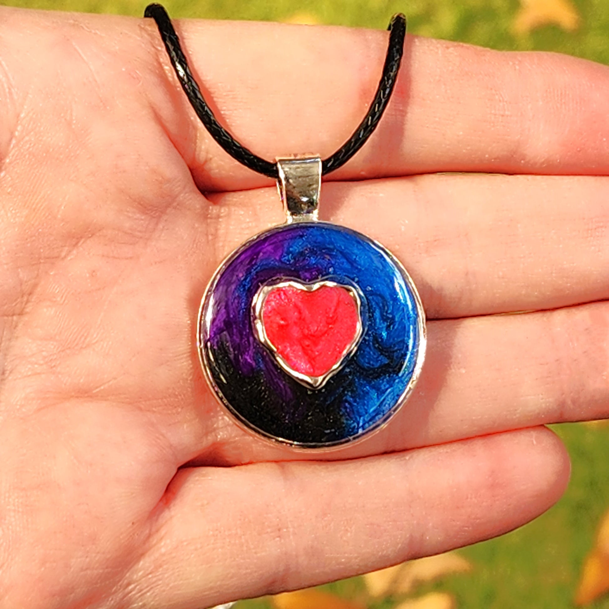 Heartfelt Love Resin Pendant with Heart-Shaped Insert DragonFireGlass