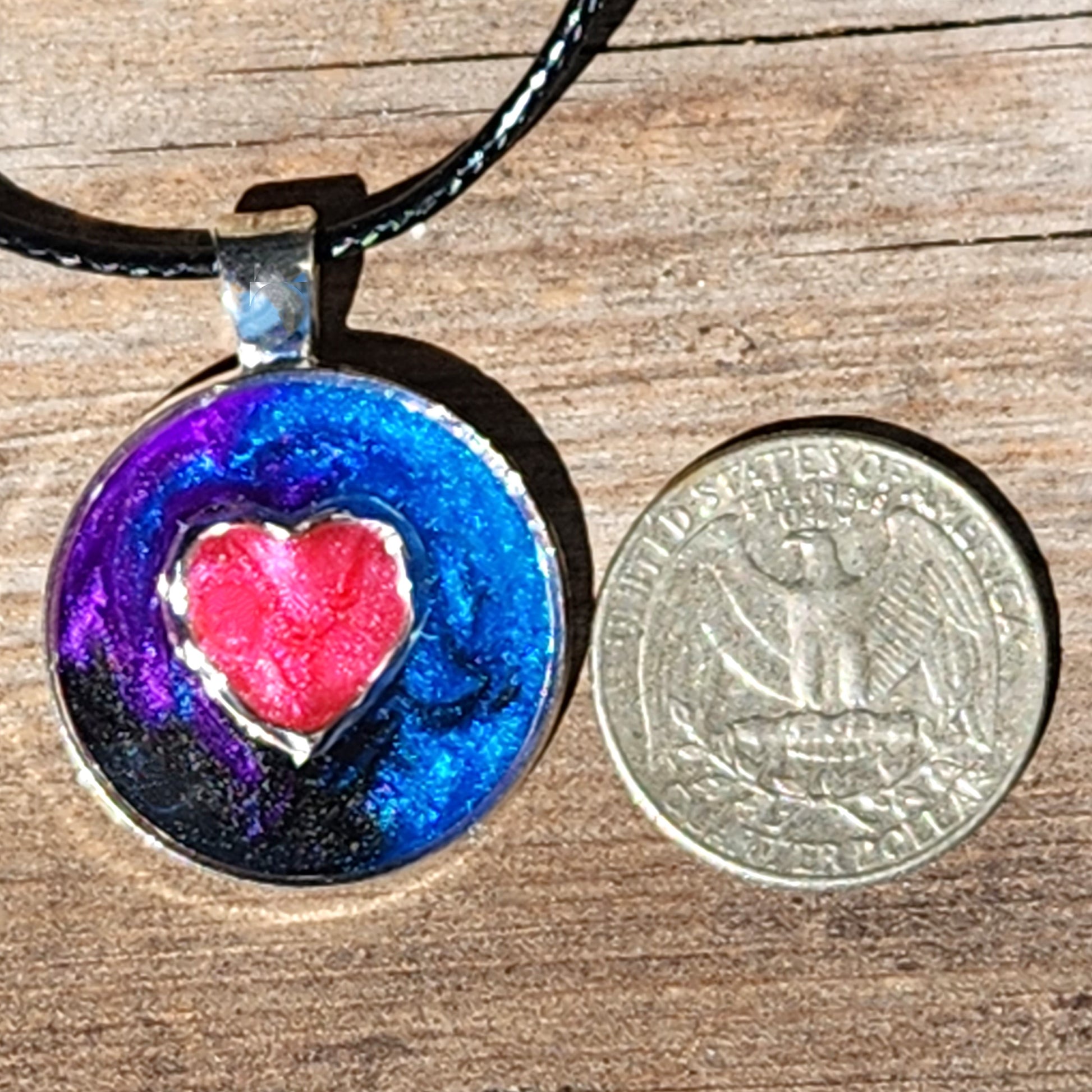 Heartfelt Love Resin Pendant with Heart-Shaped Insert DragonFireGlass