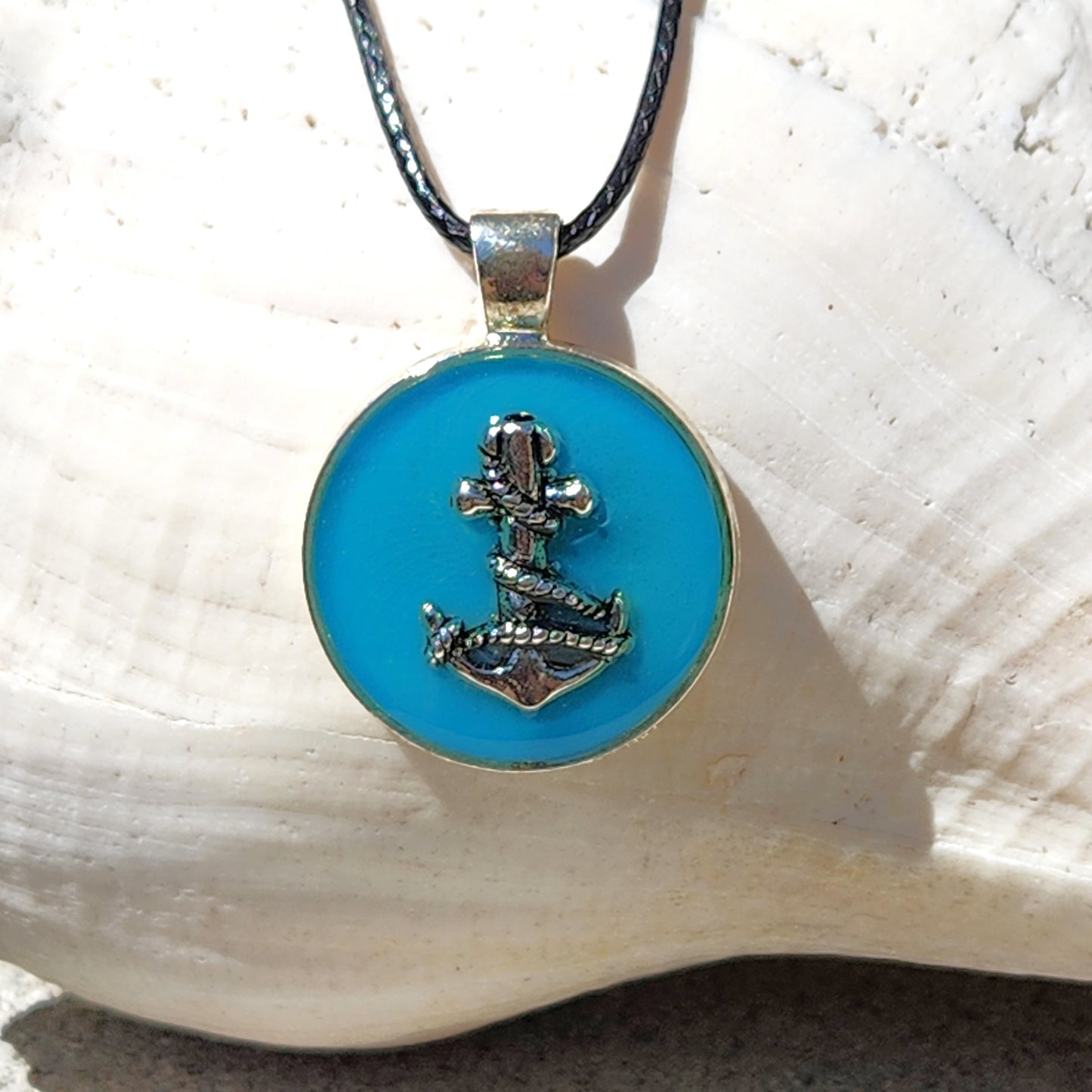 Nautical Anchor Resin Pendant with Maritime Flair DragonFireGlass