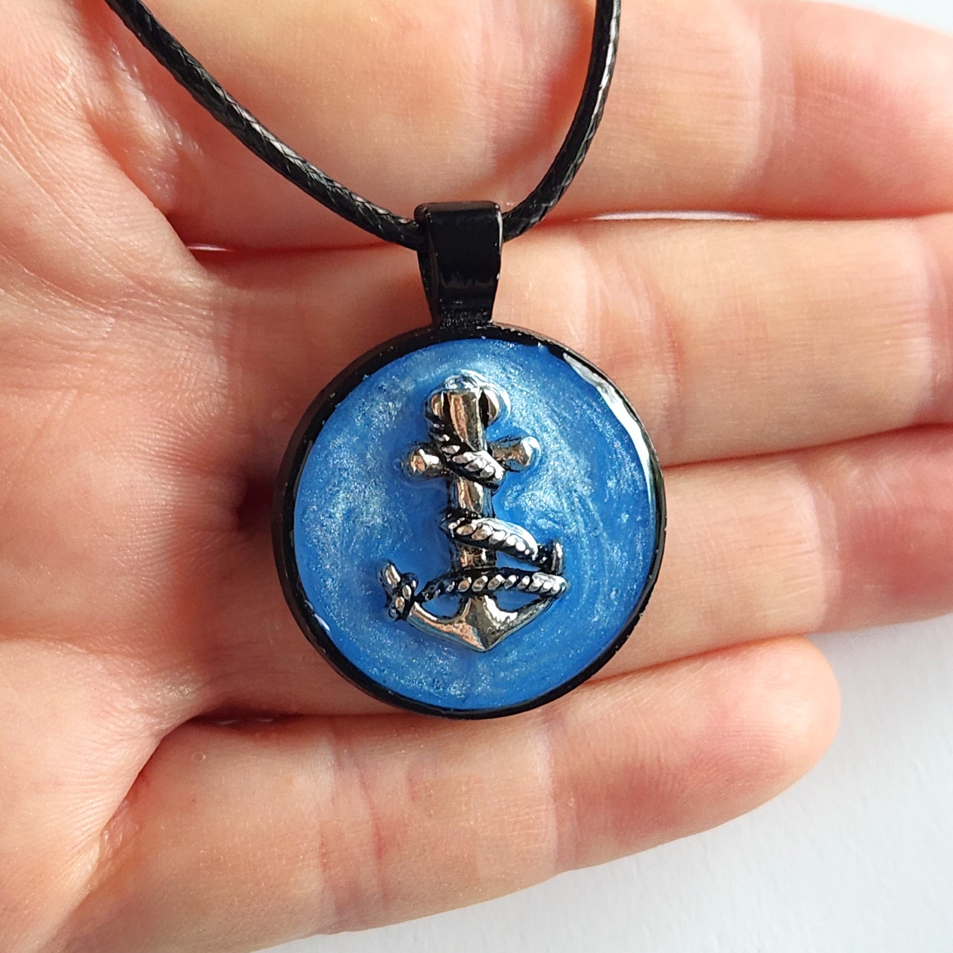 Nautical Anchor Resin Pendant with Maritime Flair DragonFireGlass