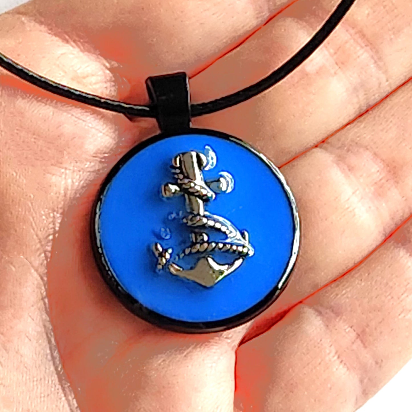 Nautical Anchor Resin Pendant with Maritime Flair DragonFireGlass