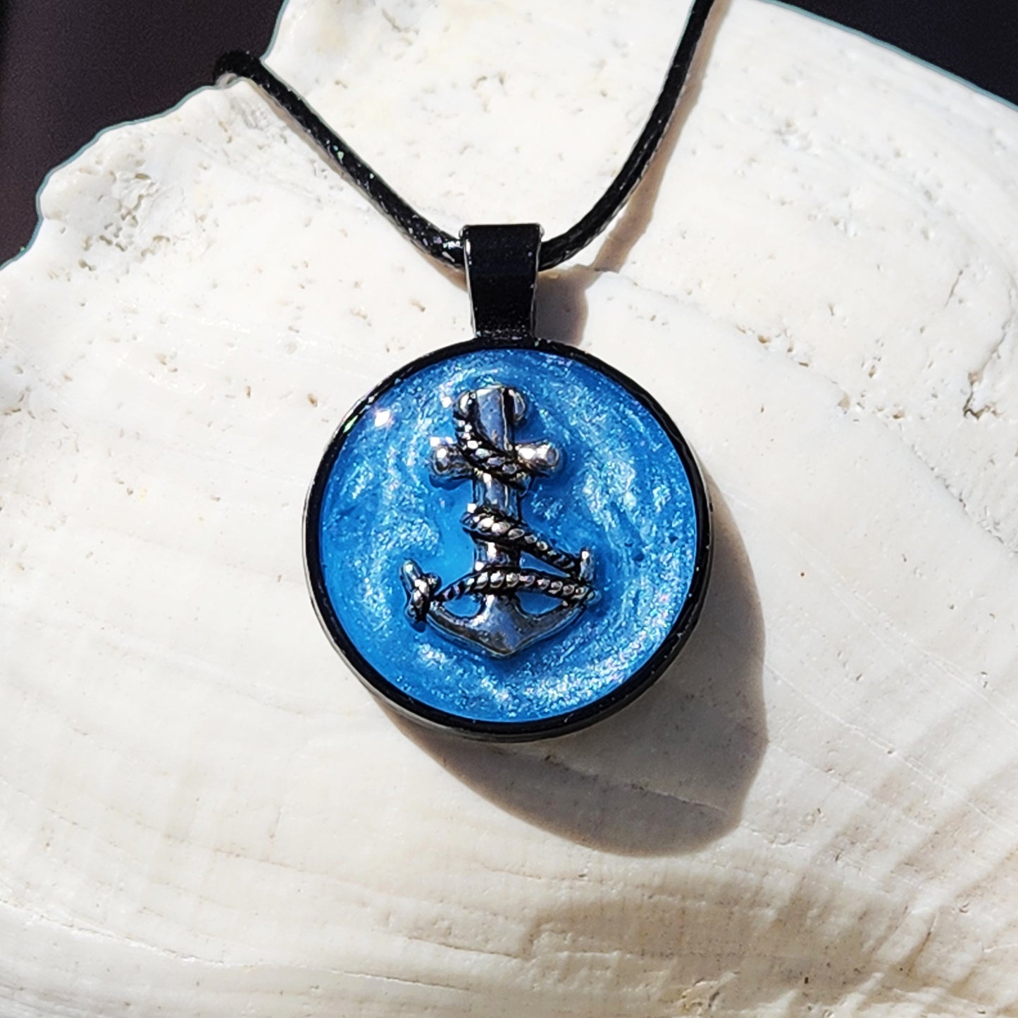 Nautical Anchor Resin Pendant with Maritime Flair DragonFireGlass