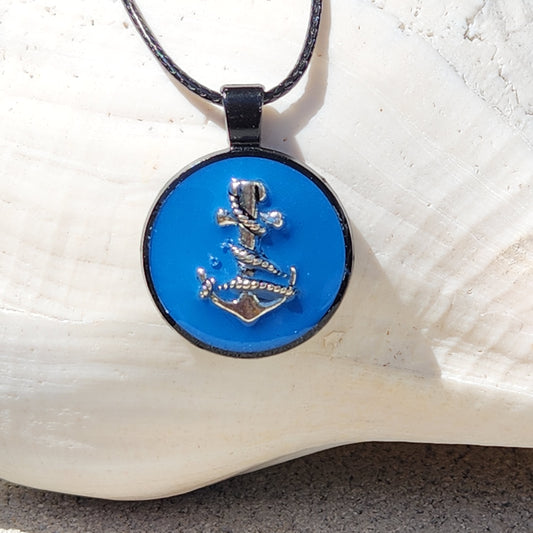 Nautical Anchor Resin Pendant with Maritime Flair DragonFireGlass