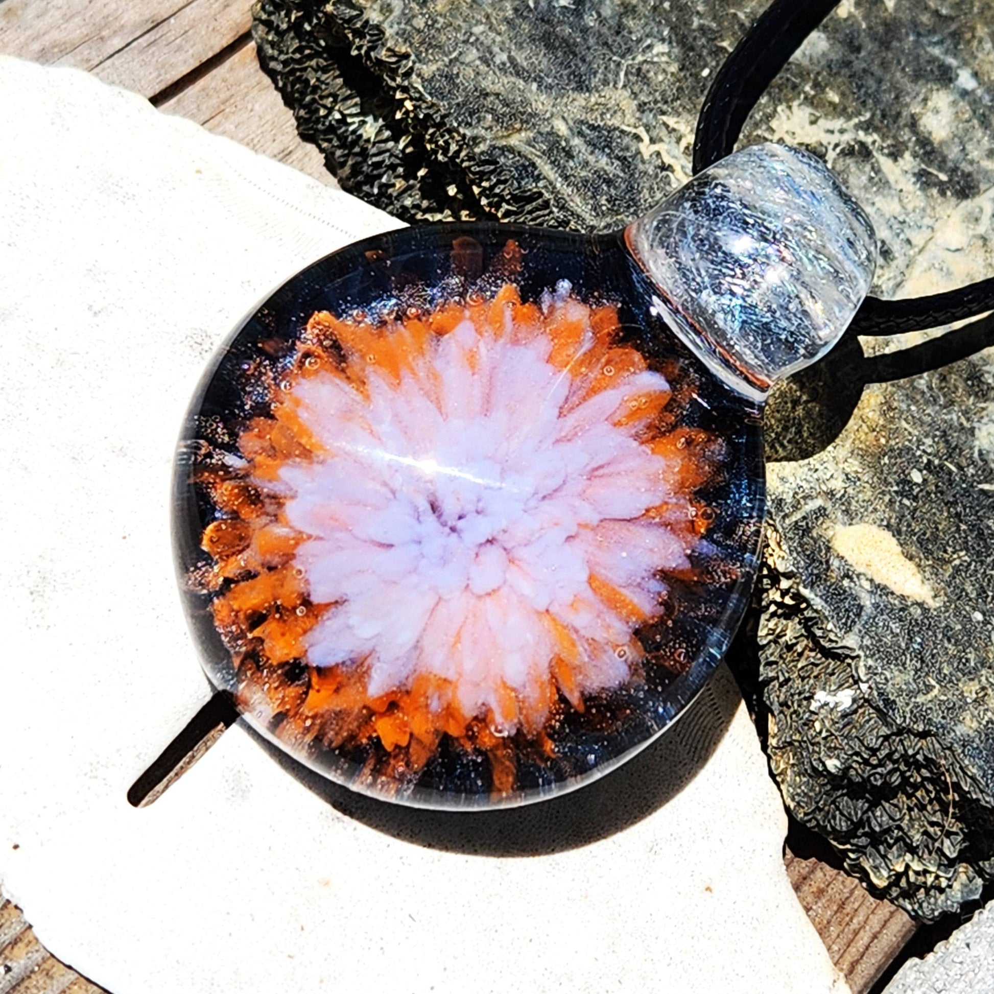 One of a Kind Blown Glass Pendant DragonFireGlass