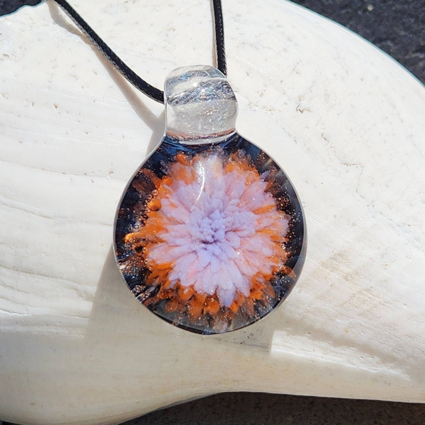 One of a Kind Blown Glass Pendant DragonFireGlass