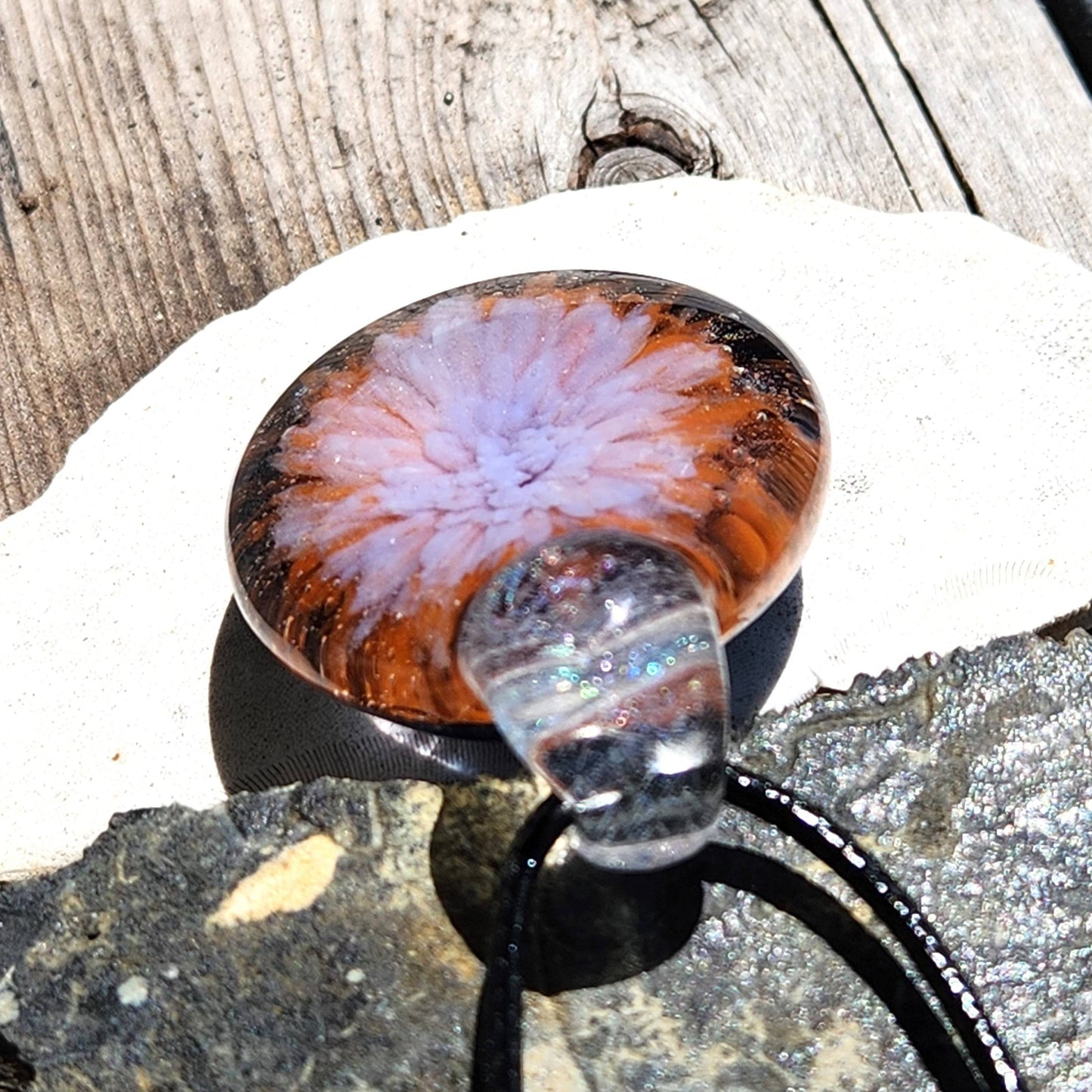 One of a Kind Blown Glass Pendant DragonFireGlass