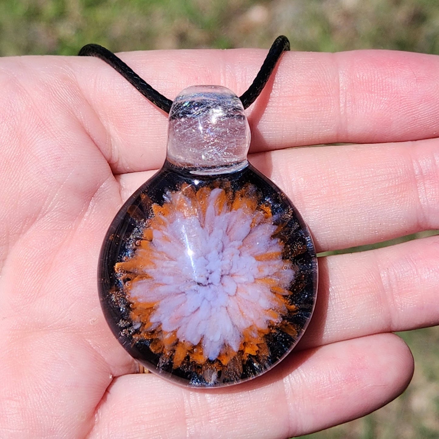 One of a Kind Blown Glass Pendant DragonFireGlass