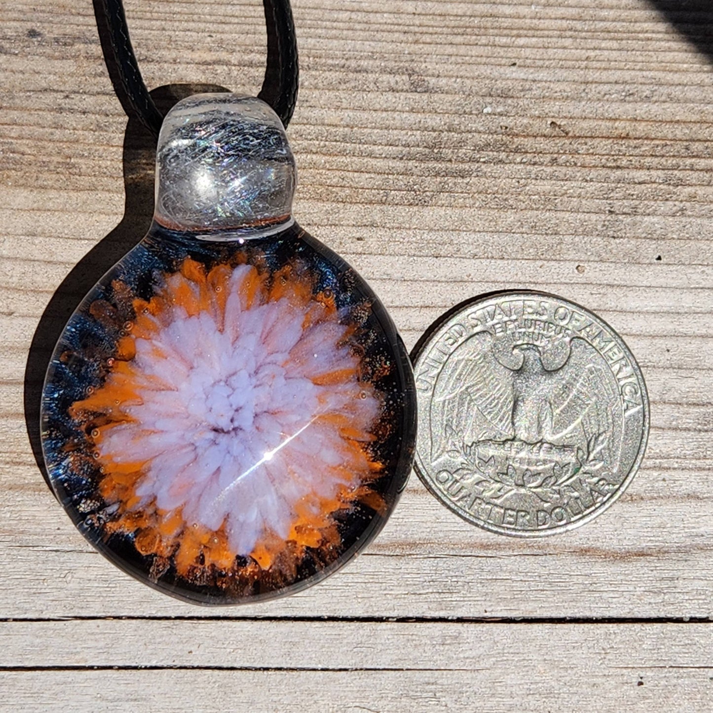 One of a Kind Blown Glass Pendant DragonFireGlass