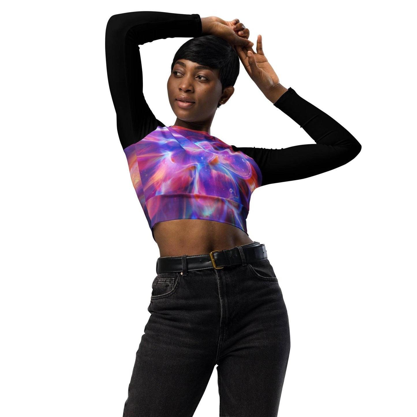 Recycled crop top Rainbow Rhapsody DragonFireGlass