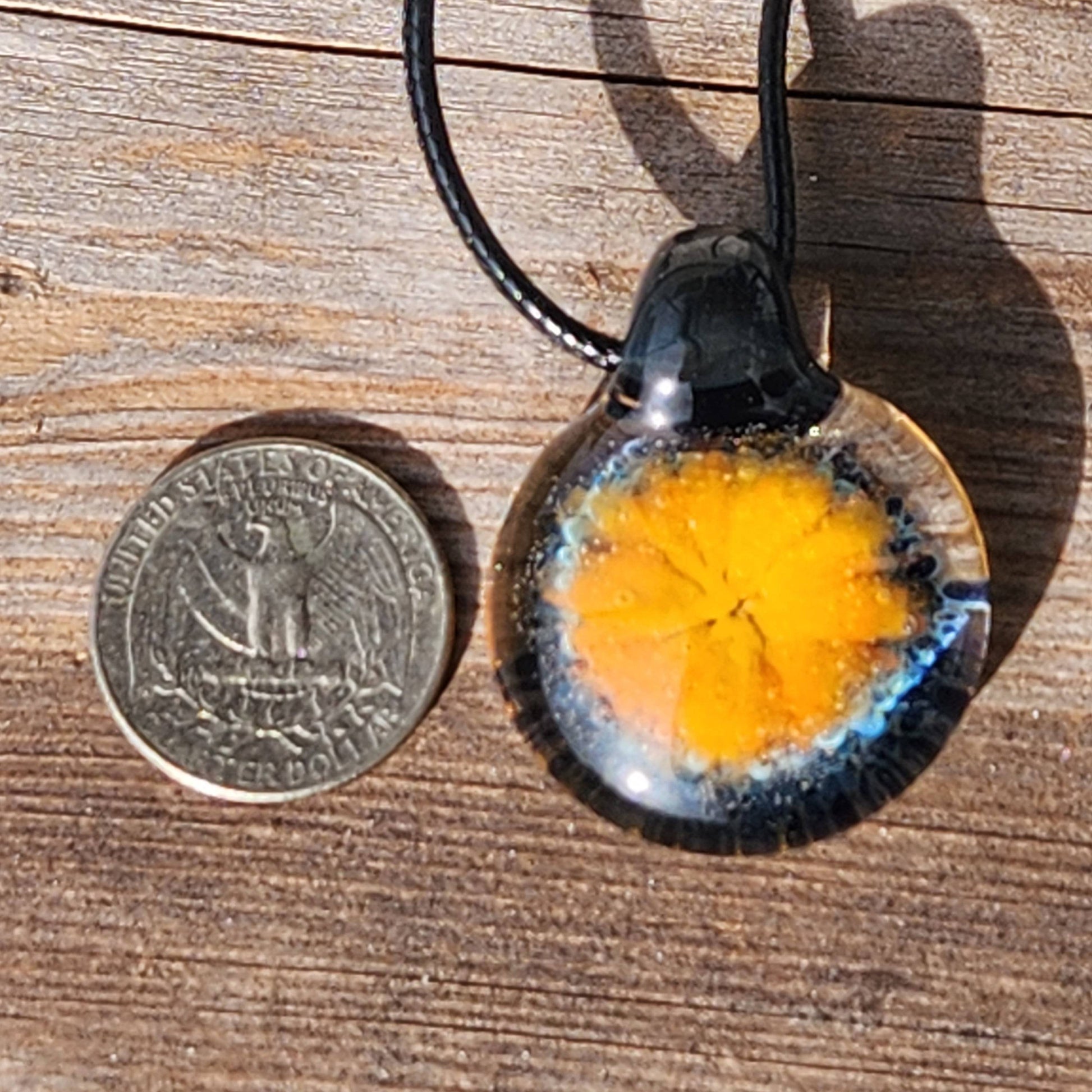 Small Blown Glass flower Pendant DragonFireGlass