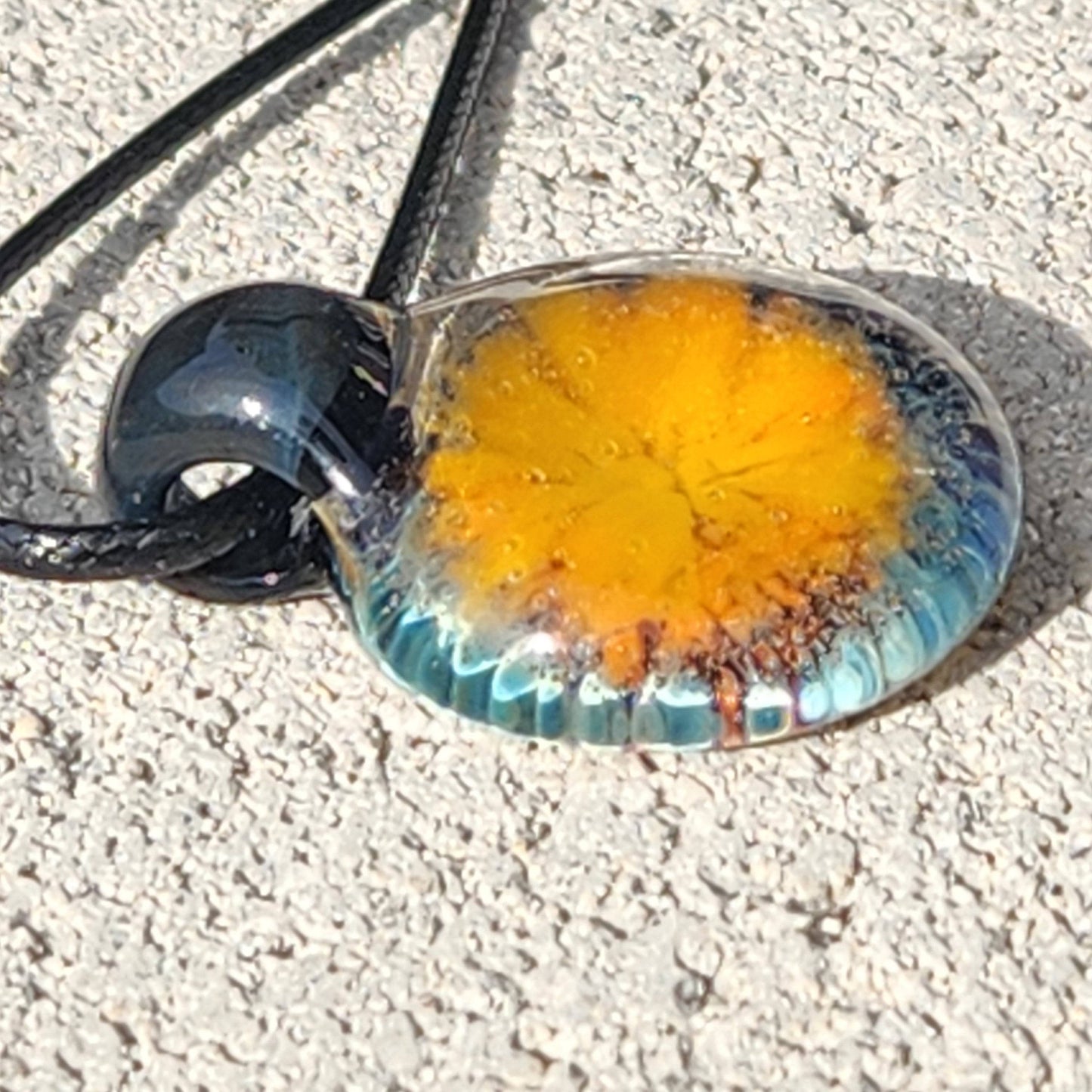 Small Blown Glass flower Pendant DragonFireGlass