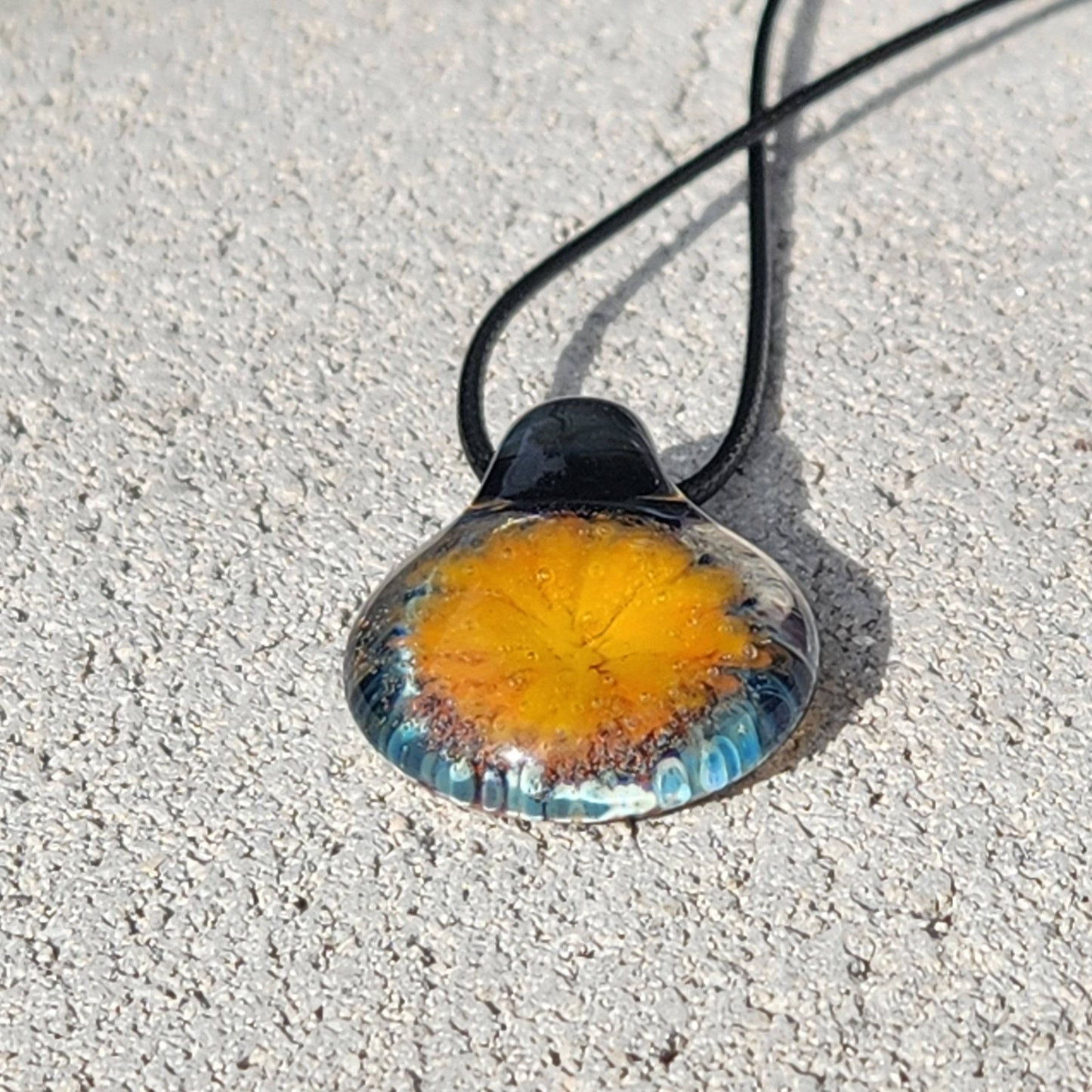 Small Blown Glass flower Pendant DragonFireGlass