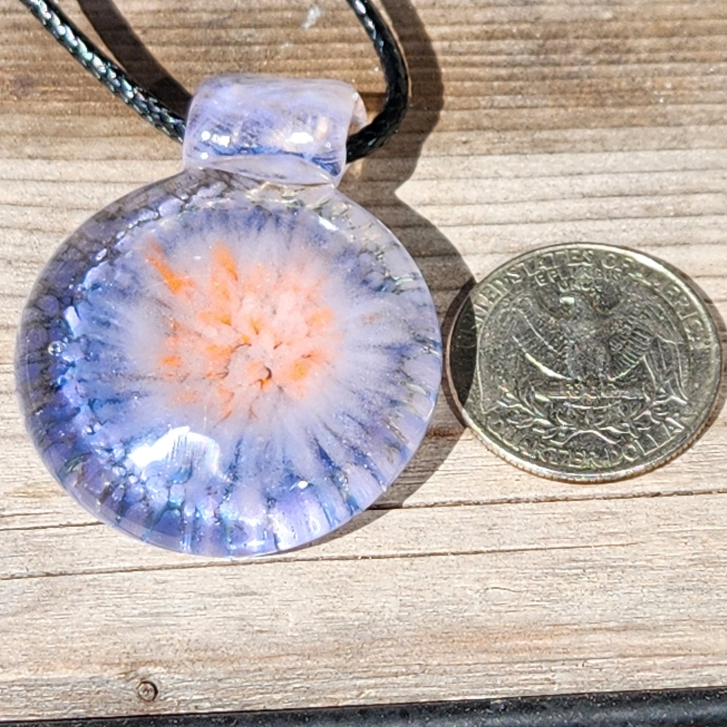 Small Glass Pendant Necklace, Handmade Glass Jewelry DragonFireGlass