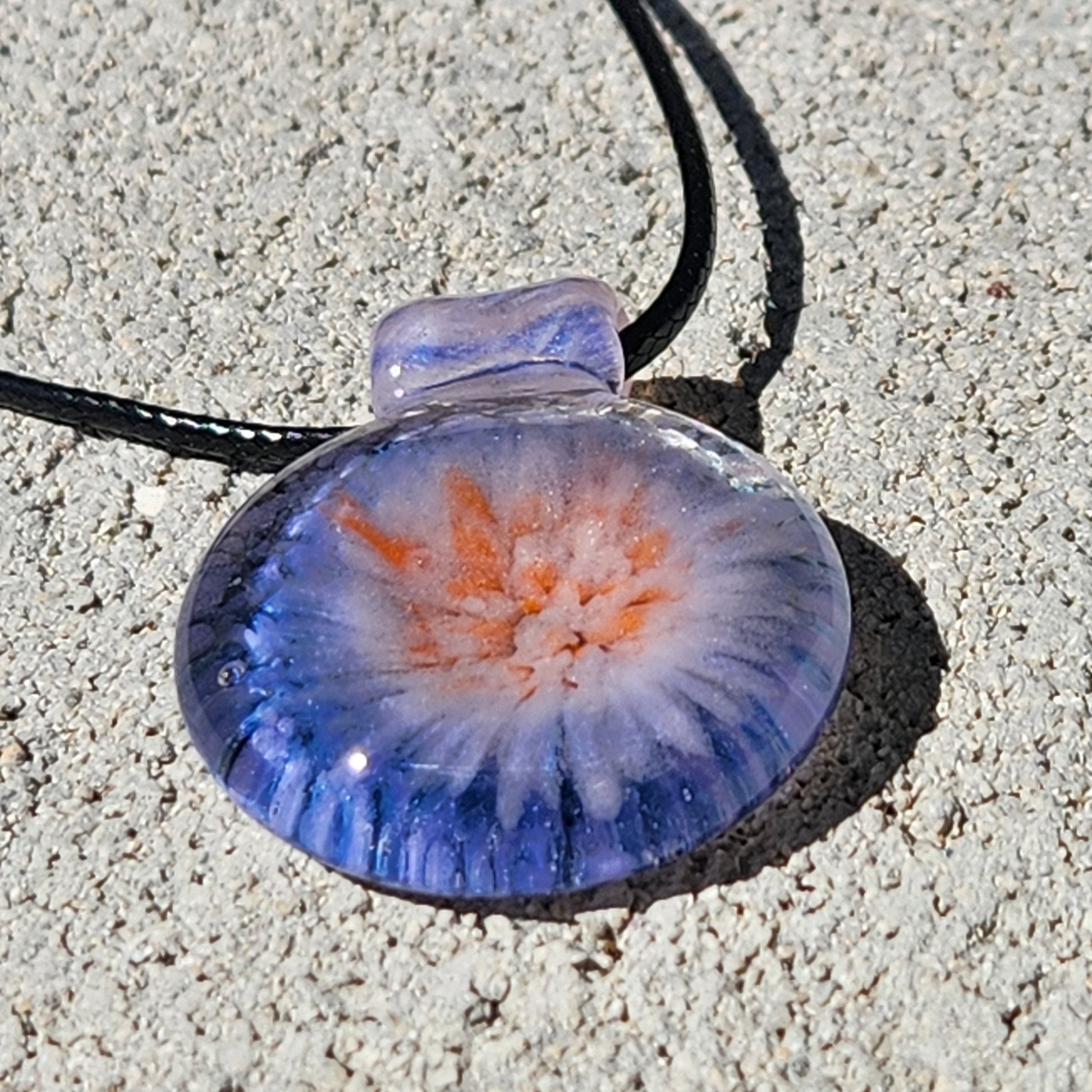 Small Glass Pendant Necklace, Handmade Glass Jewelry DragonFireGlass