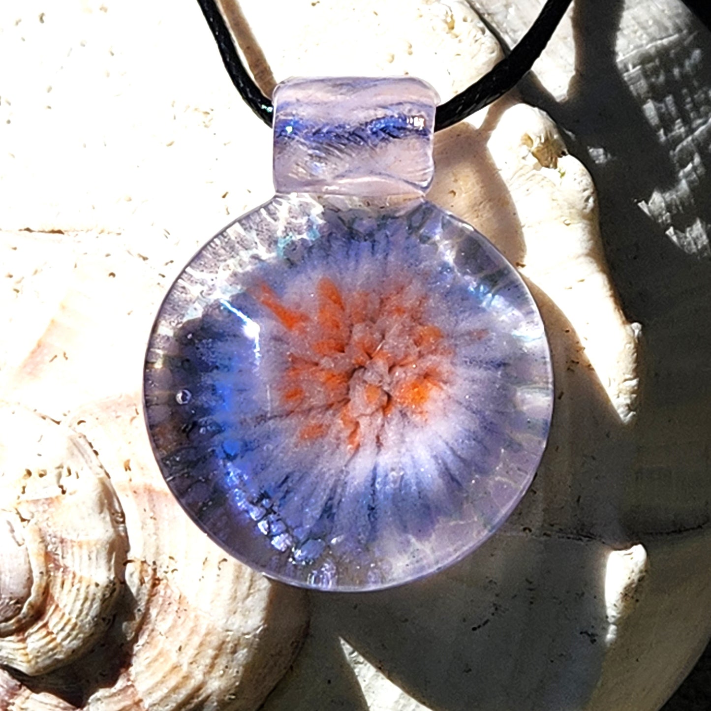 Small Glass Pendant Necklace, Handmade Glass Jewelry DragonFireGlass