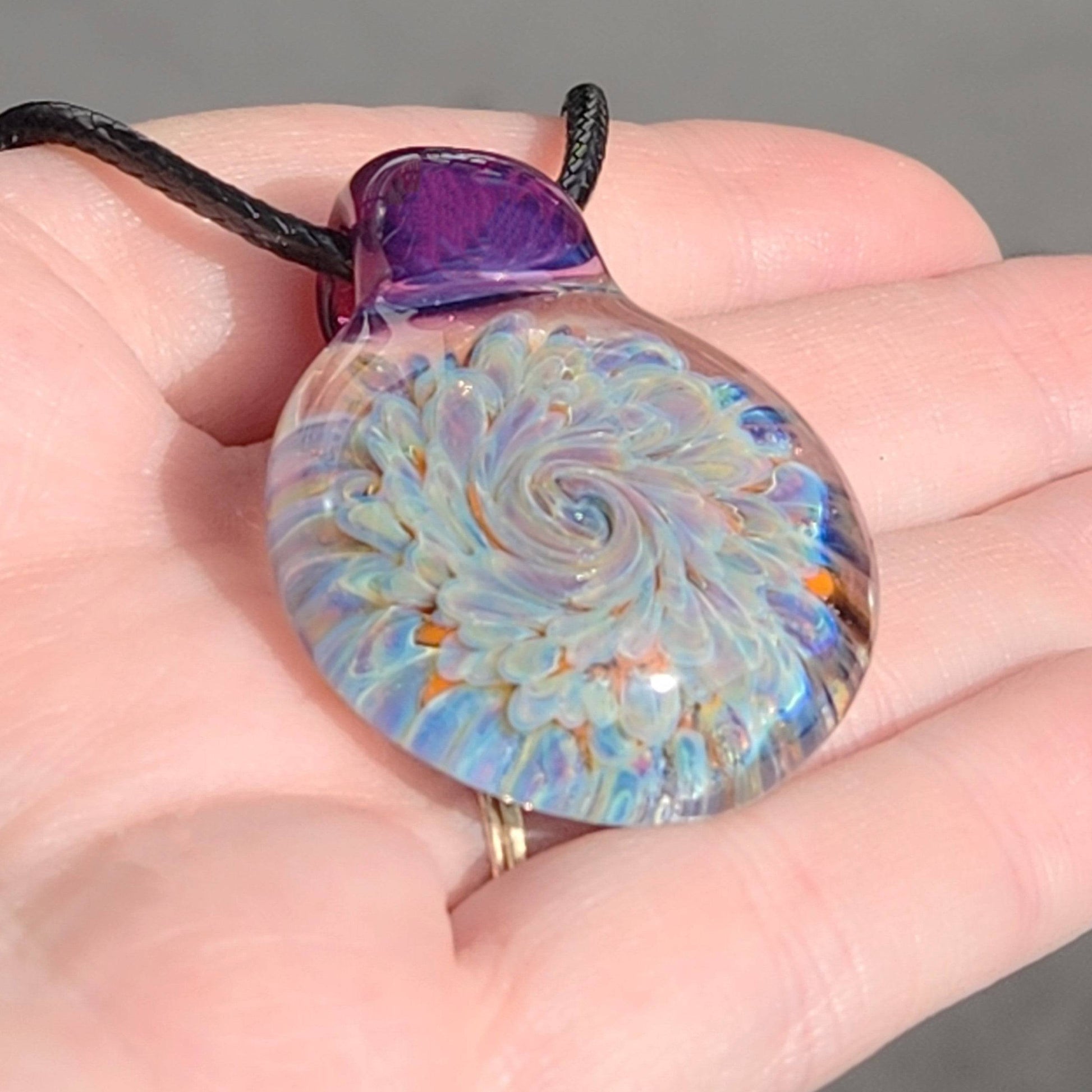 Small Handmade Jewelry, Blown Glass Pendant Necklace DragonFireGlass