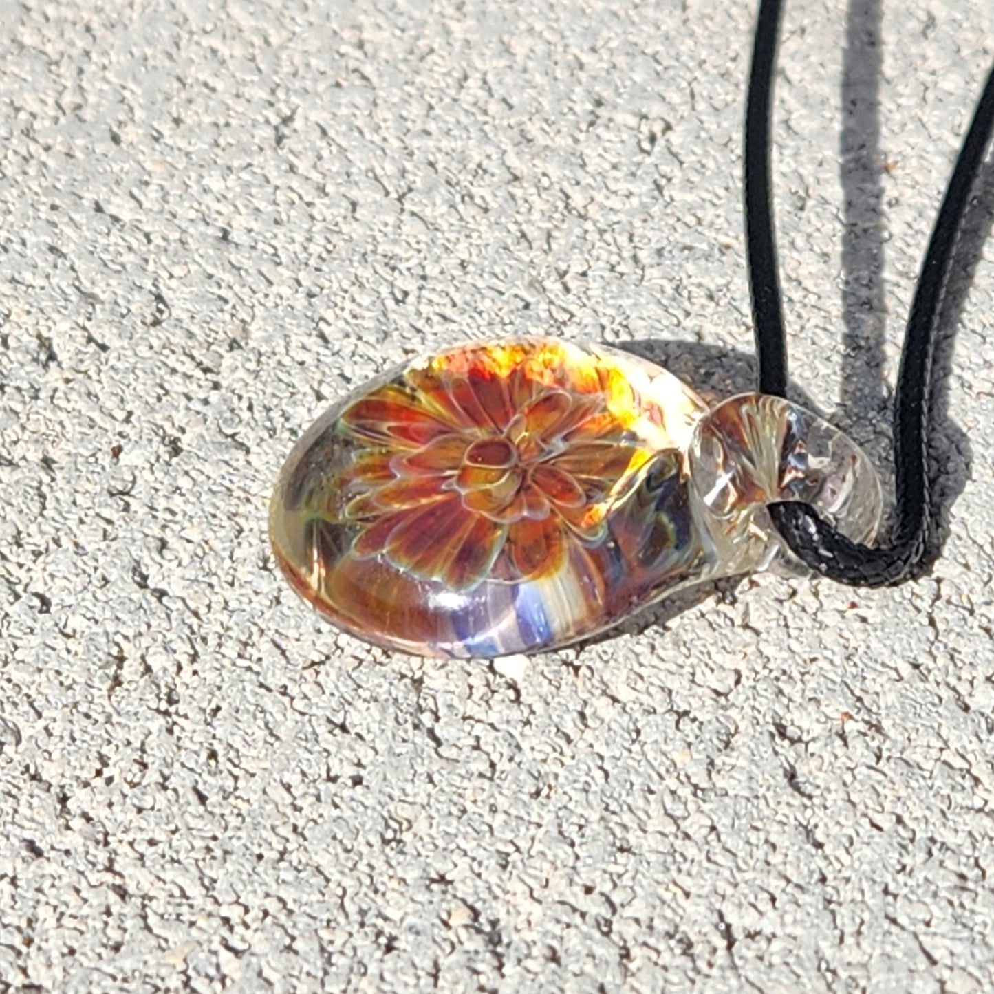 Small Unique and Eye-Catching Trippy Glass Pendant DragonFireGlass