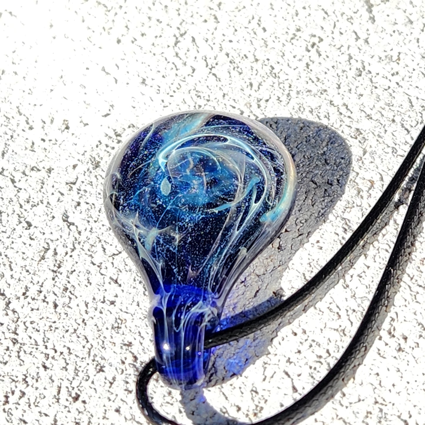Starry Night glass pendant, Blown glass statement necklace DragonFireGlass