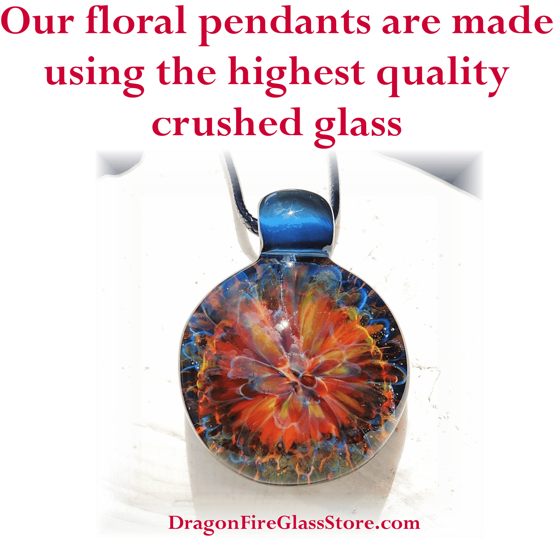 Sunset Swirl Blown Glass Pendant - Sunset Reflection in Water DragonFireGlass