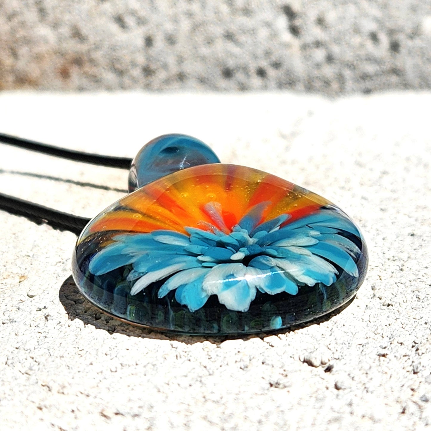 Sunset Swirl Blown Glass Pendant - The Last of the Sunset DragonFireGlass