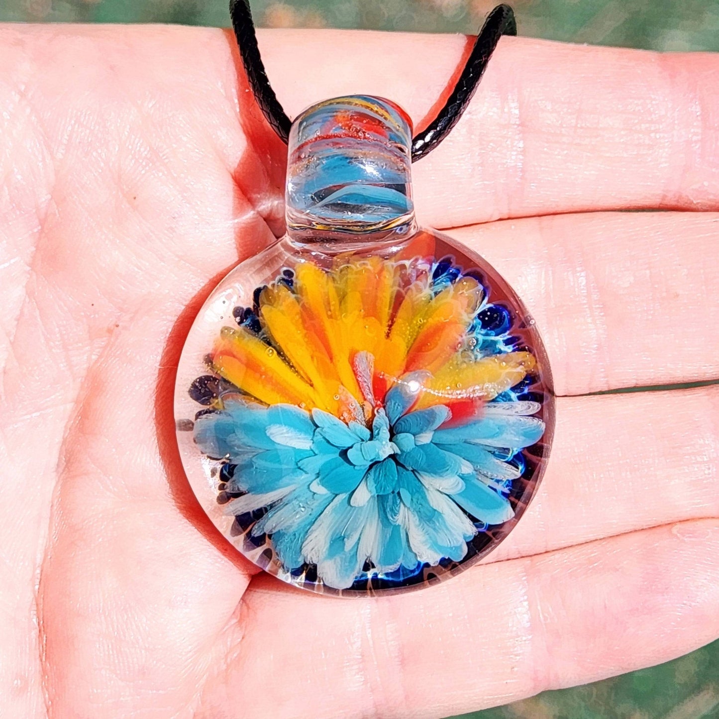 Sunset Swirl Blown Glass Pendant - The Last of the Sunset DragonFireGlass