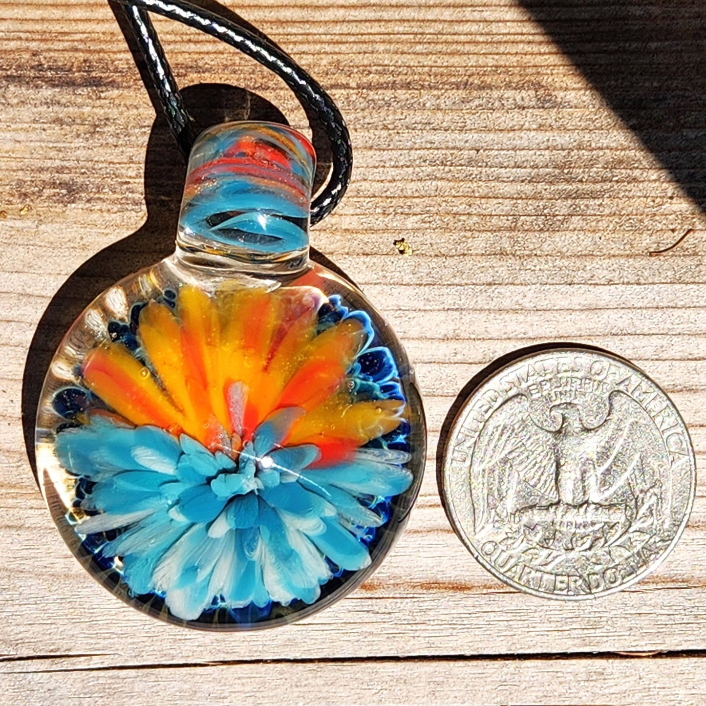 Sunset Swirl Blown Glass Pendant - The Last of the Sunset DragonFireGlass