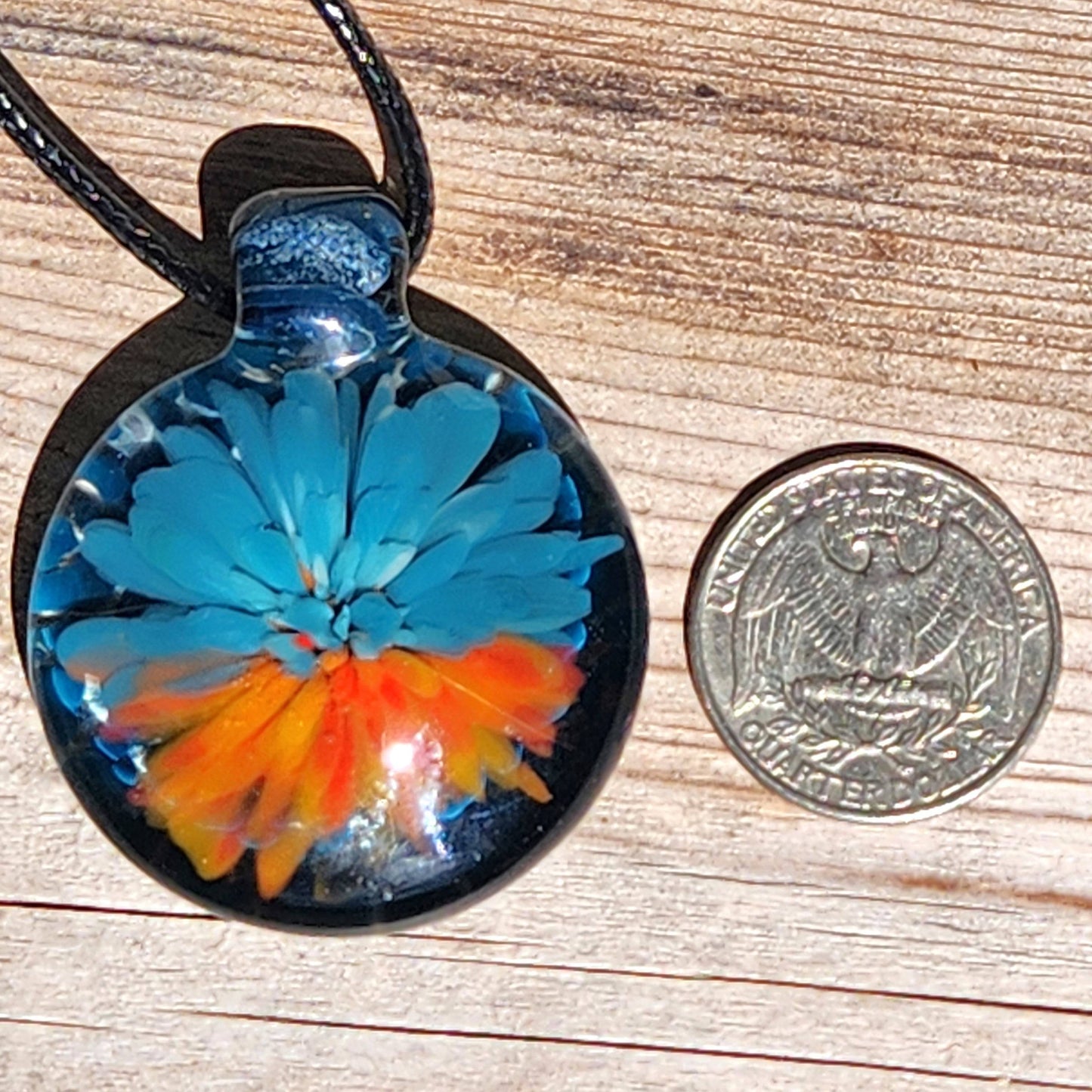 Sunset Swirl Blown Glass Pendant - The Storm at Sundown DragonFireGlass