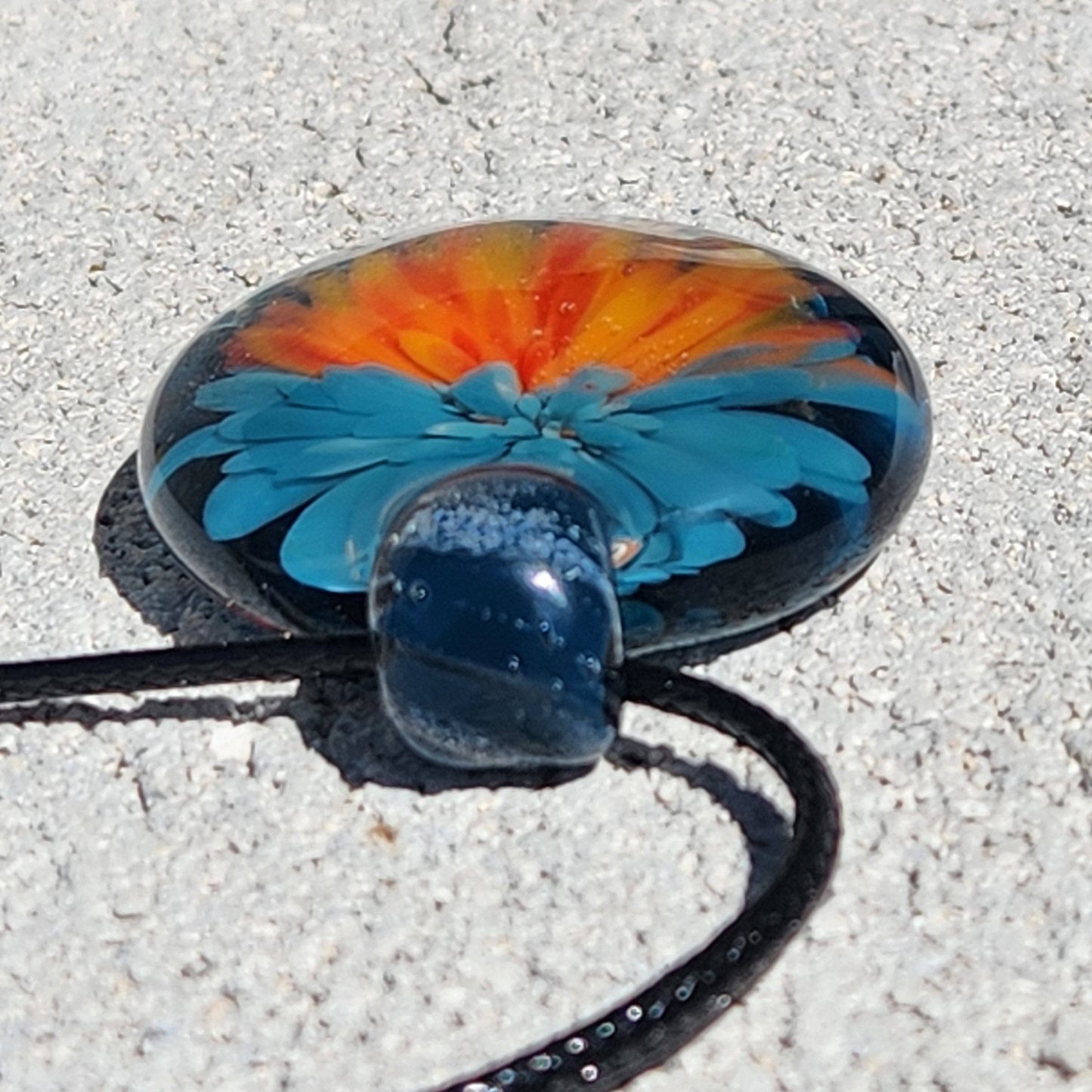 Sunset Swirl Blown Glass Pendant - The Storm at Sundown DragonFireGlass