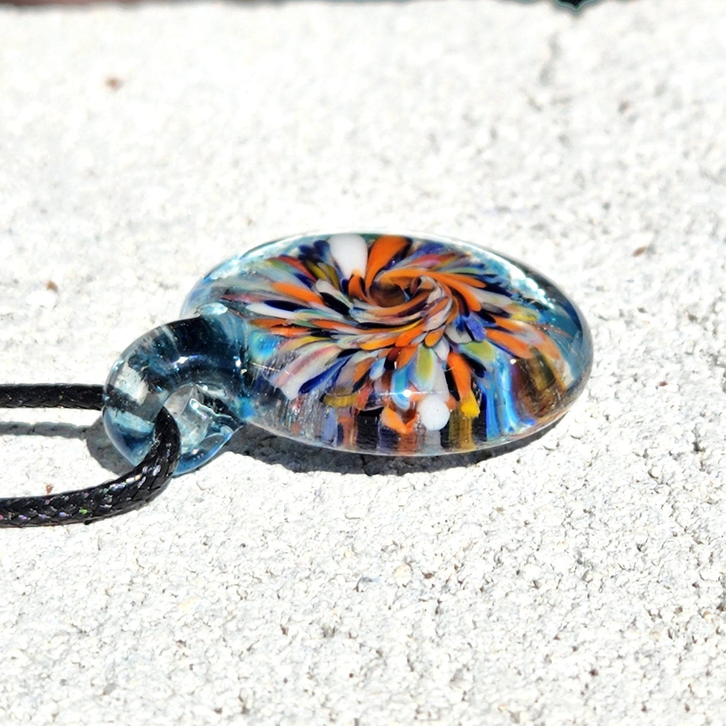 Trippy Heady Glass Pendant. Handmade Glass Necklace Jewelry DragonFireGlass