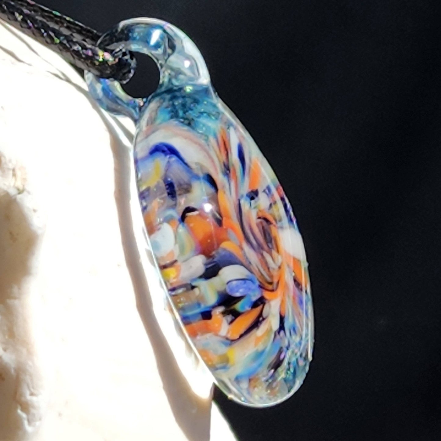 Trippy Heady Glass Pendant. Handmade Glass Necklace Jewelry DragonFireGlass