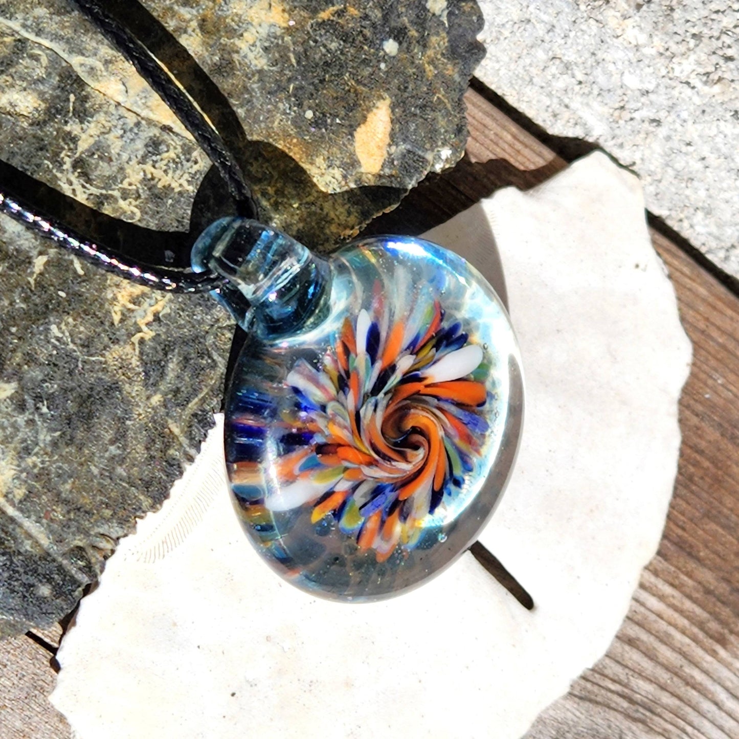 Trippy Heady Glass Pendant. Handmade Glass Necklace Jewelry DragonFireGlass