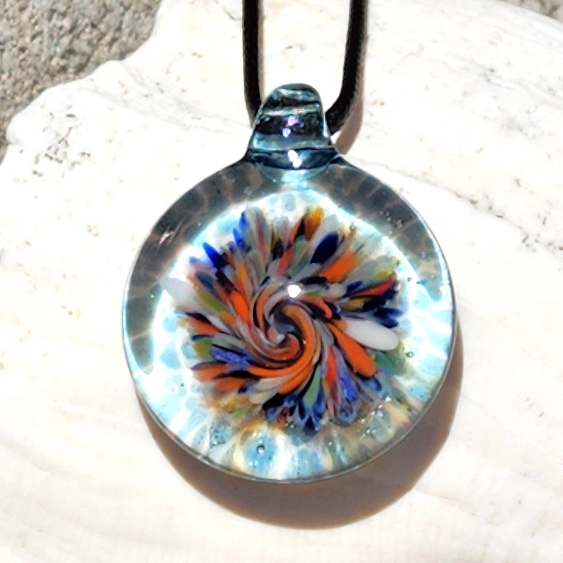 Trippy Heady Glass Pendant. Handmade Glass Necklace Jewelry DragonFireGlass